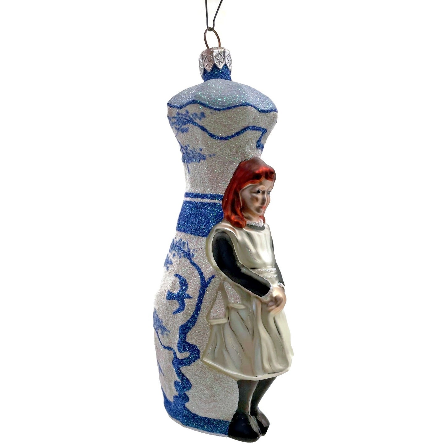 Patricia Breen Girl with Vase Boits Daughter Chinoiserie Christmas Tree Ornament