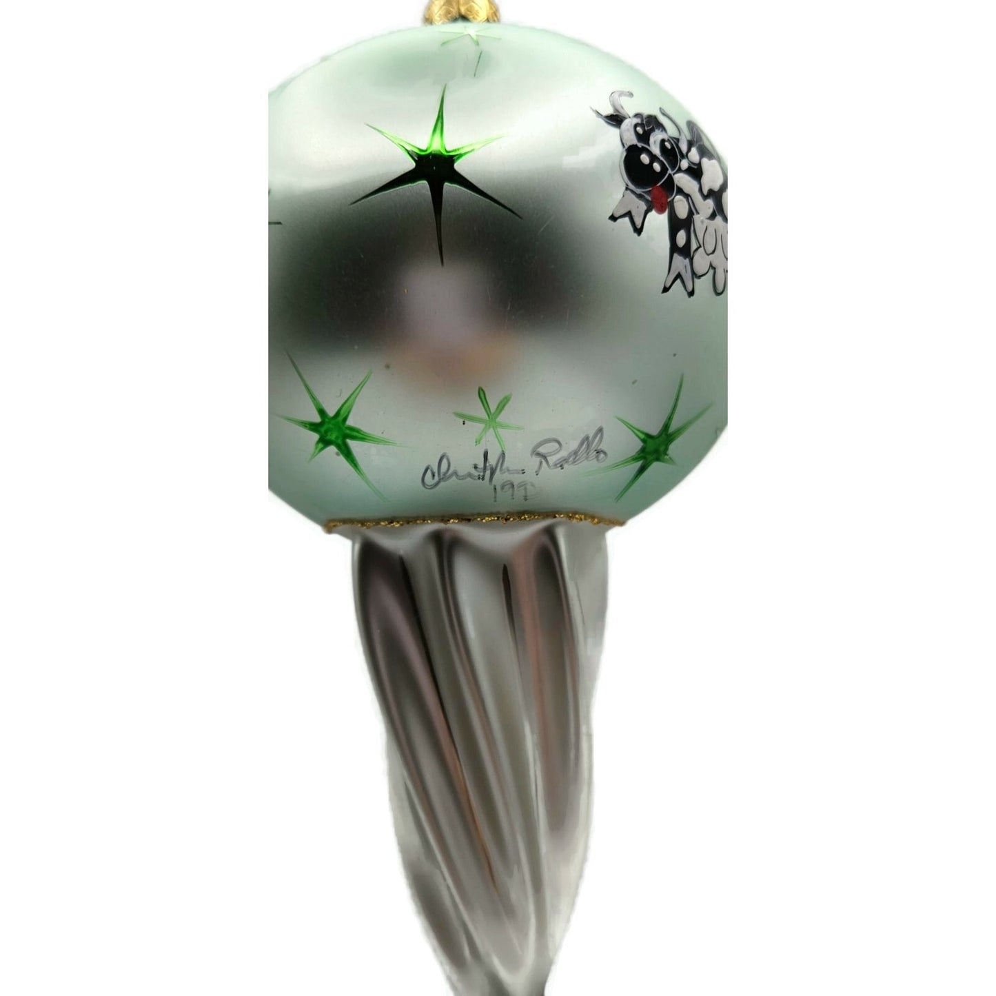 Christopher Radko Moon Jump Stars Cow Christmas Holiday Tree Ornament 93-423-0