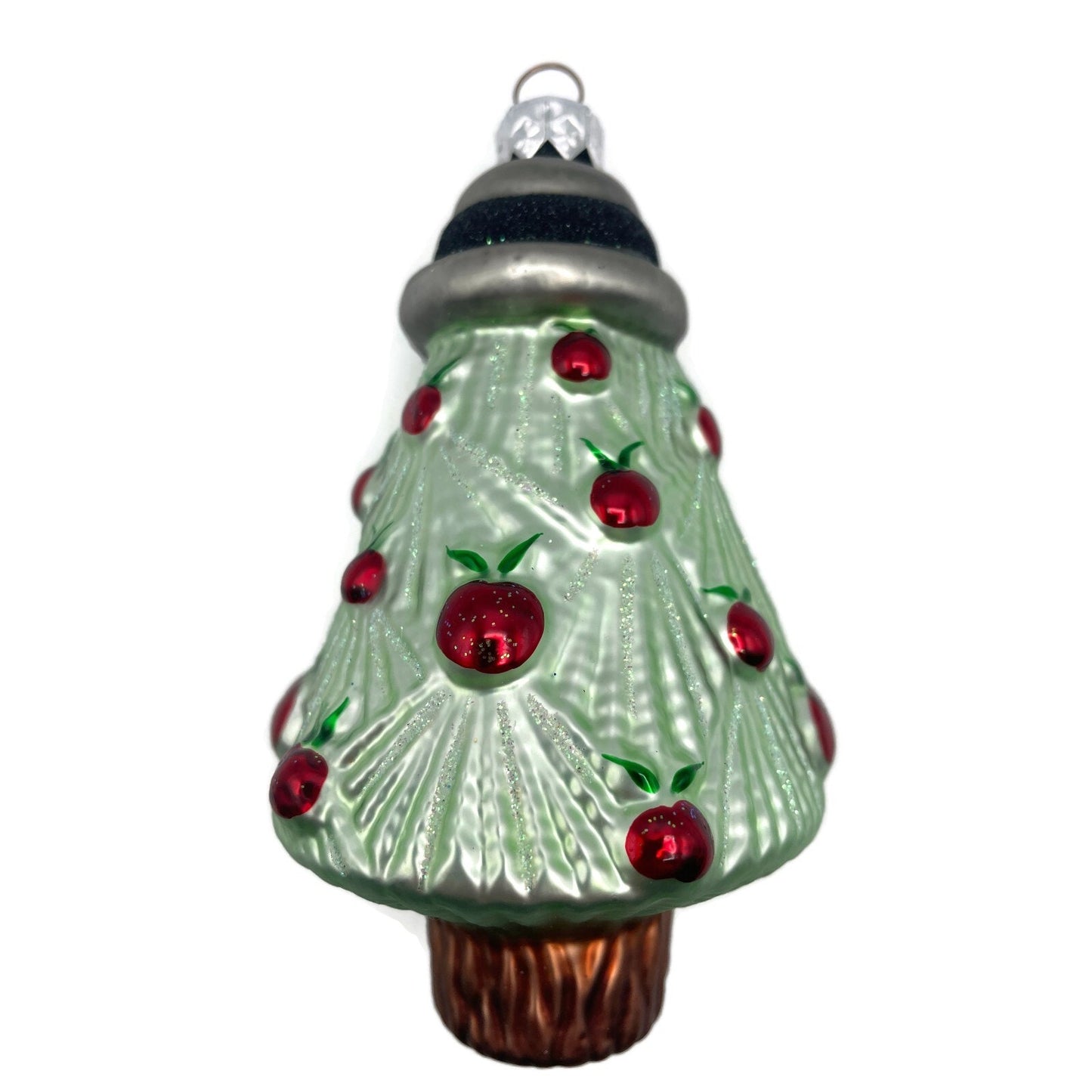 Patricia Breen Renees Tree Black Band Shiny Apples Christmas Holiday Ornament