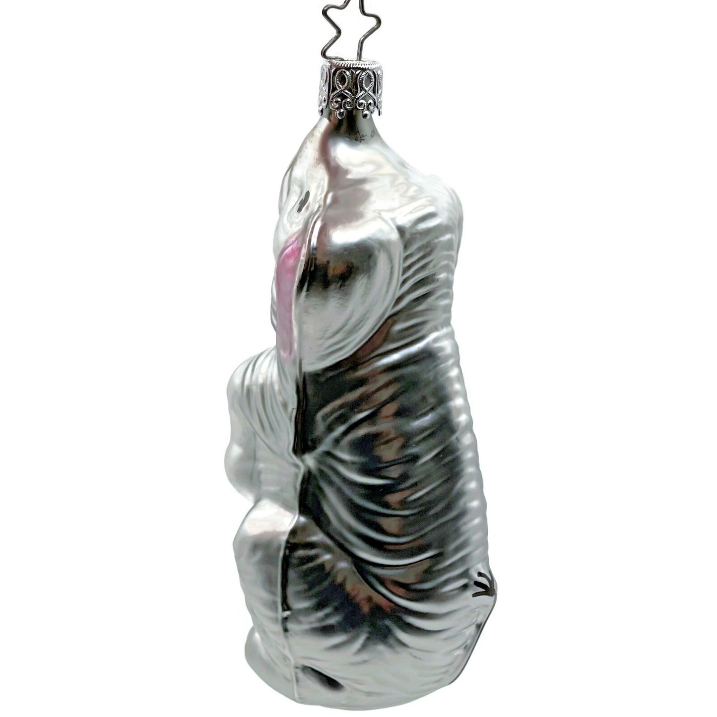 Jumbo Elephant Circus Inge Glass Ornament Silver Old World Christmas Tree German