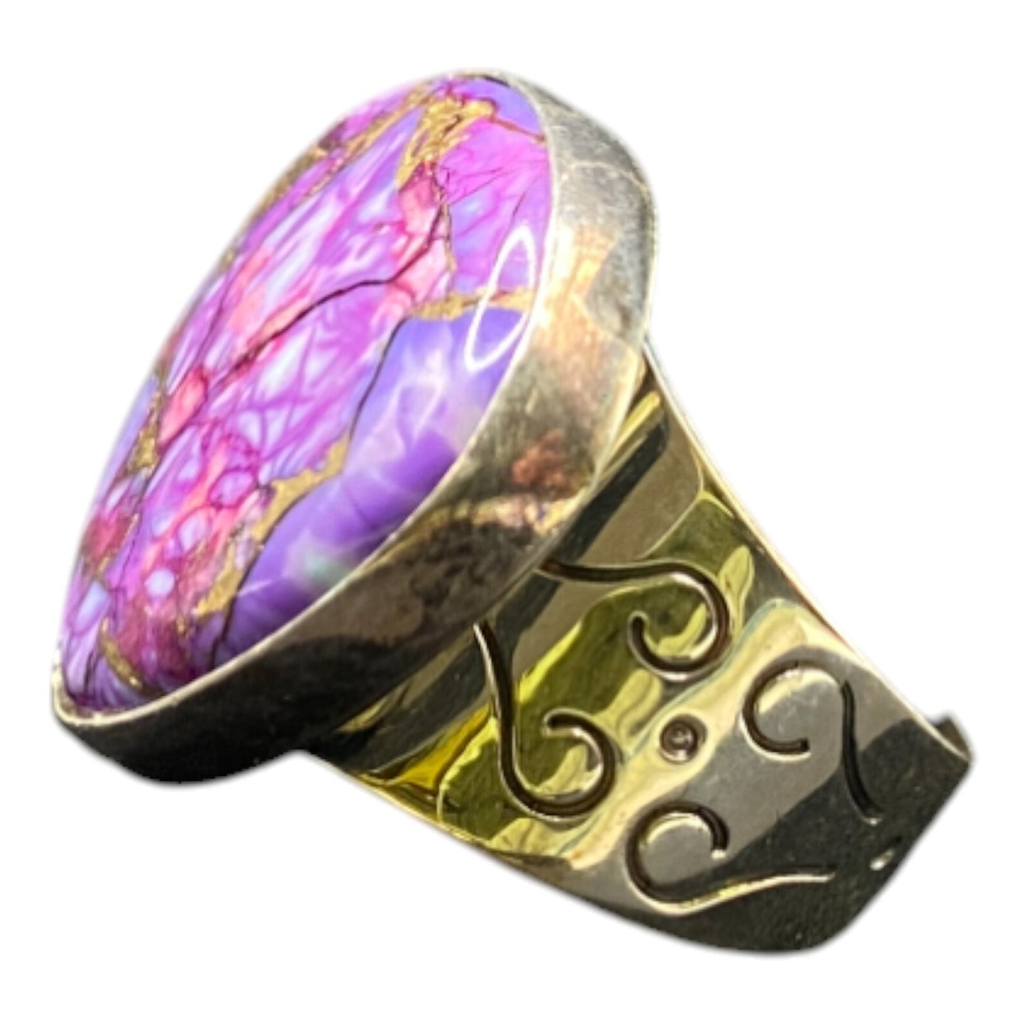 Turquoise Ring 925 Sterling Silver DTR Desert Rose Trading Jay King Purple 7.5