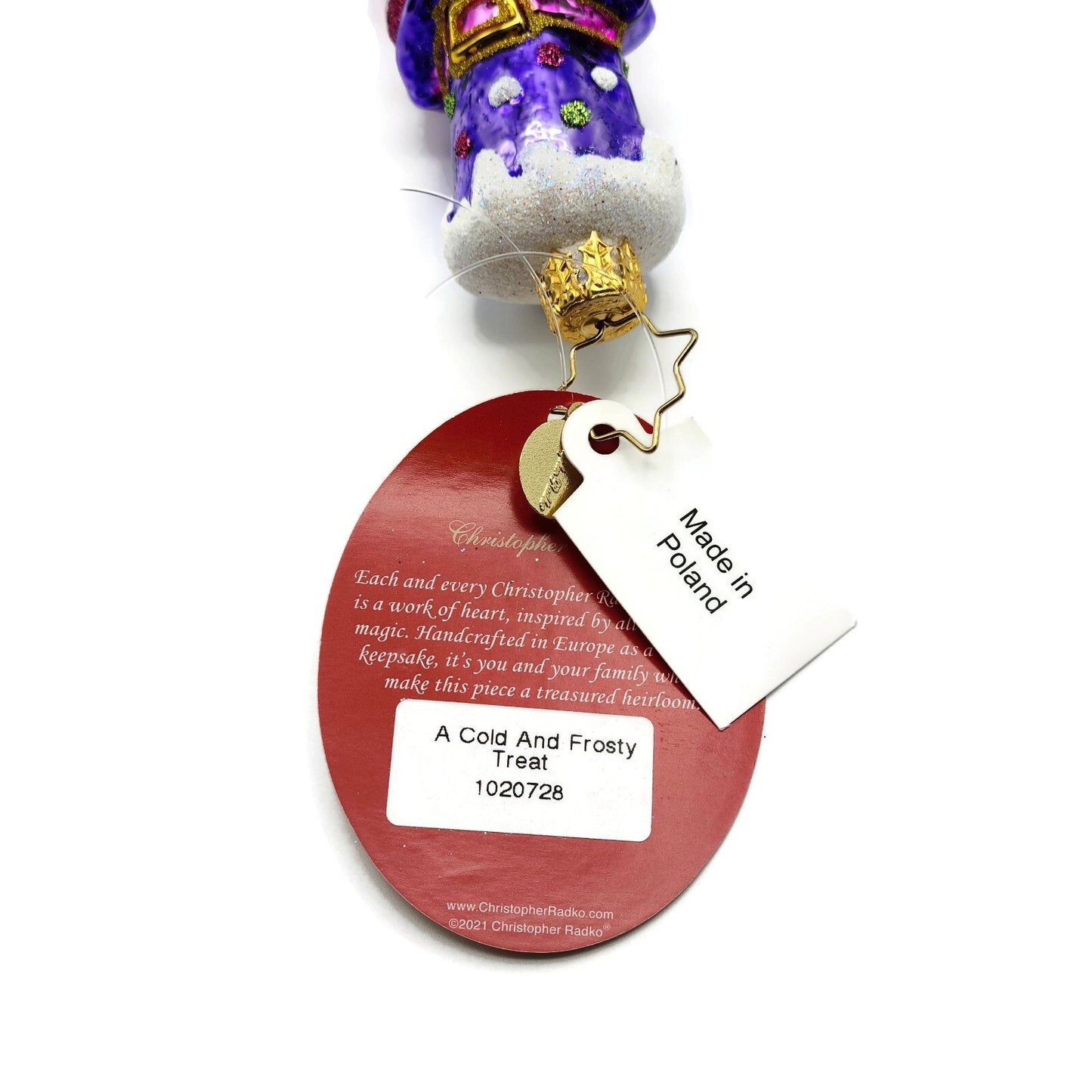 Christopher Radko A Cold and Frosty Treat Cone 1020728 Christmas Tree Ornament