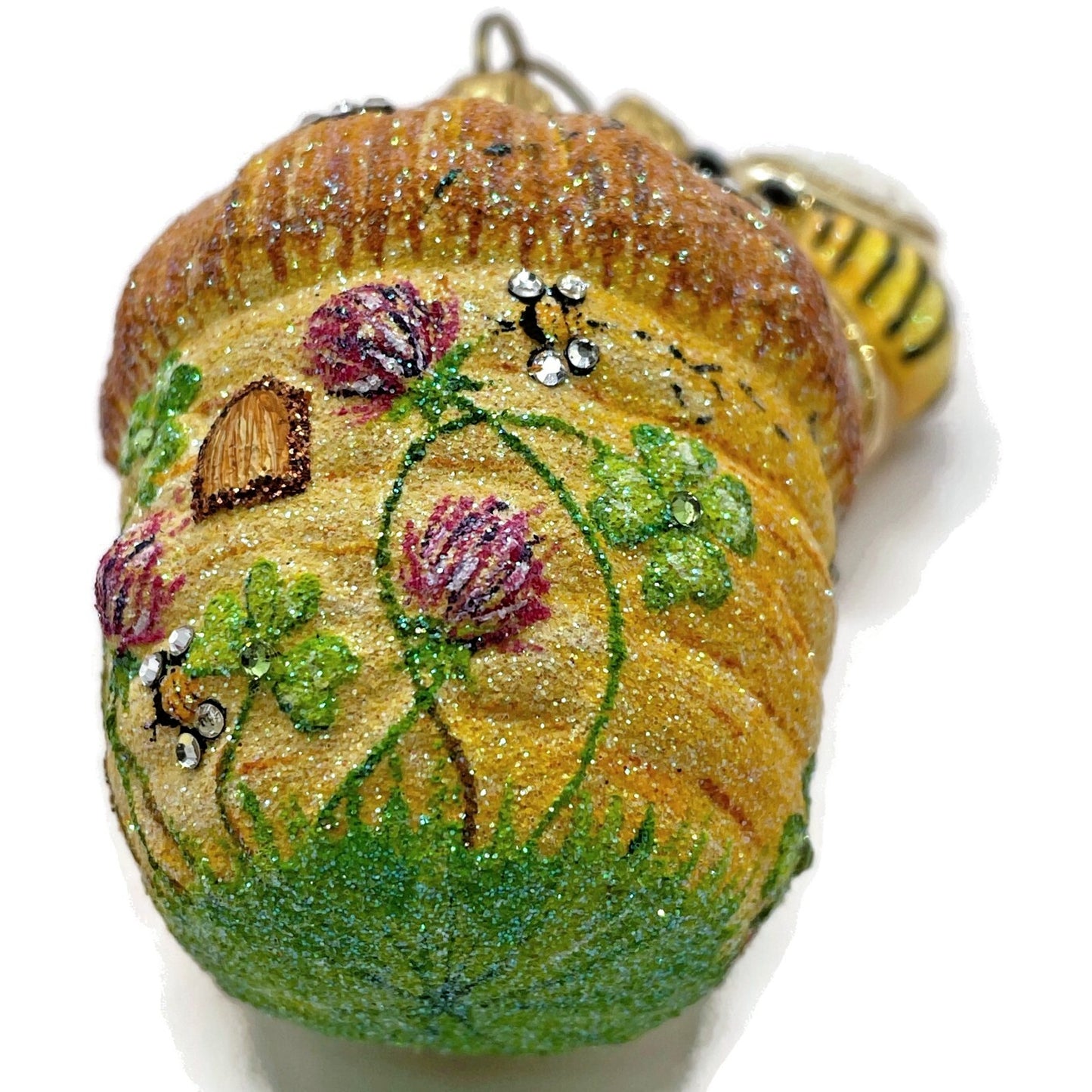 Patricia Breen Clover Beeskep And Bee Glittered Wings Spring Christmas Ornament