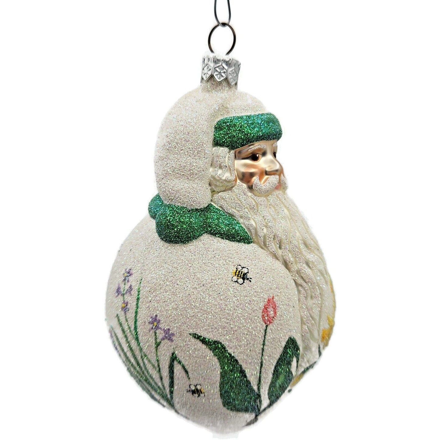 Patricia Breen Santa Poeticus Day Flowers Bees Pearl Spring Christmas Ornament