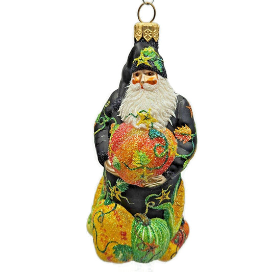 Patricia Breen Harvest Santa Claus Black Pumpkins Fall Christmas Tree Ornament
