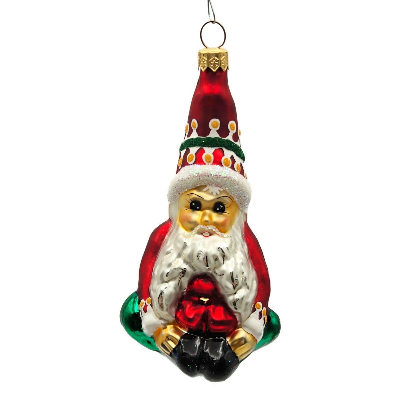 Christopher Radko Elfin Magic Red Blown Glass Christmas Holiday Tree Ornament