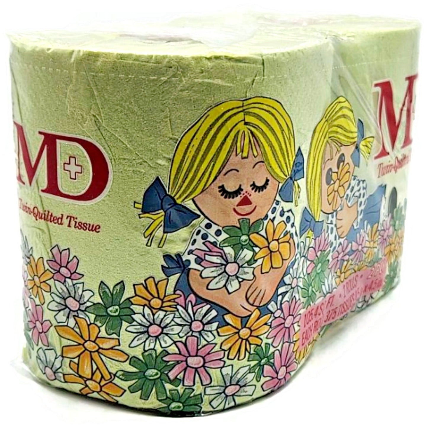 Vintage MD Toilet Paper Green Twin Quilted Bathroom Tissue 2 Rolls 2 Ply NEW