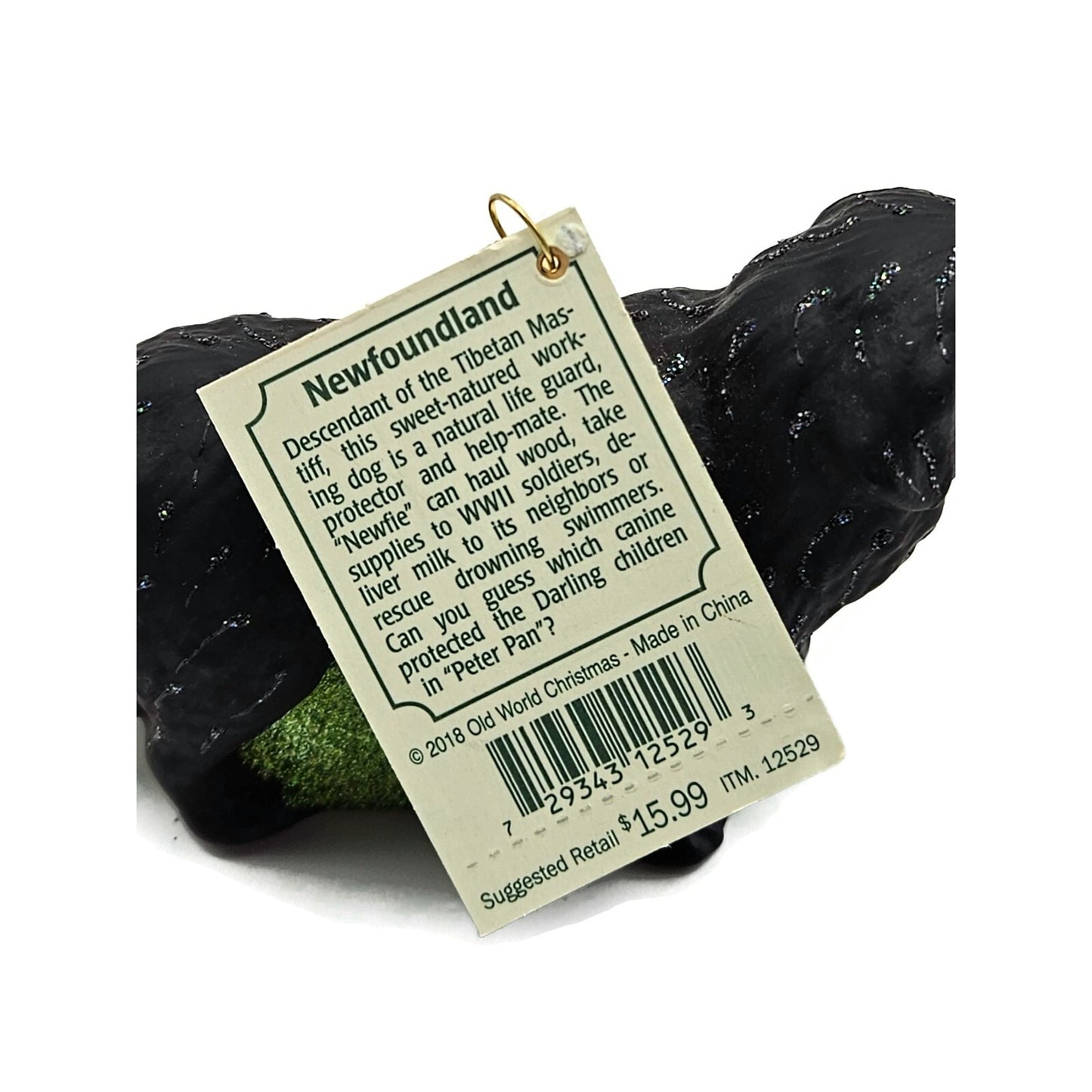 Old World Christmas Newfoundland Tibetan Mastiff Dog Animal Christmas Ornament