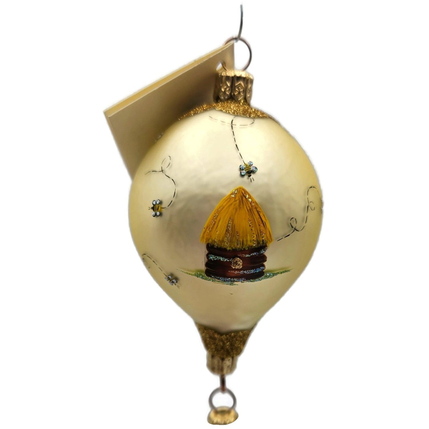 Patricia Breen Into the Blue Bees Gold Balloon Spring Christmas Tree Ornament