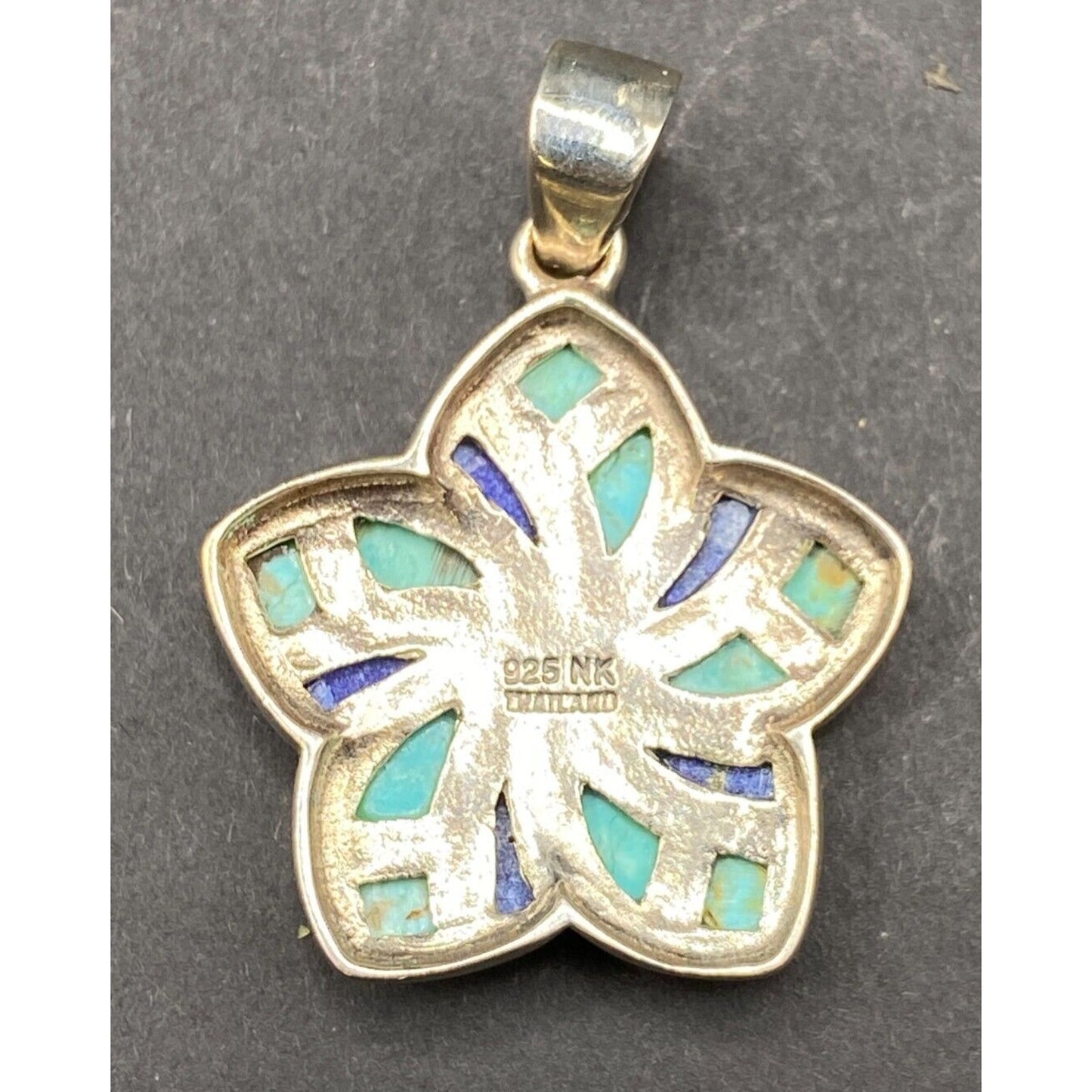 Turquoise Lapiz Lazuli Star Pendant Sterling Silver Blue Semi Precious Stone NK