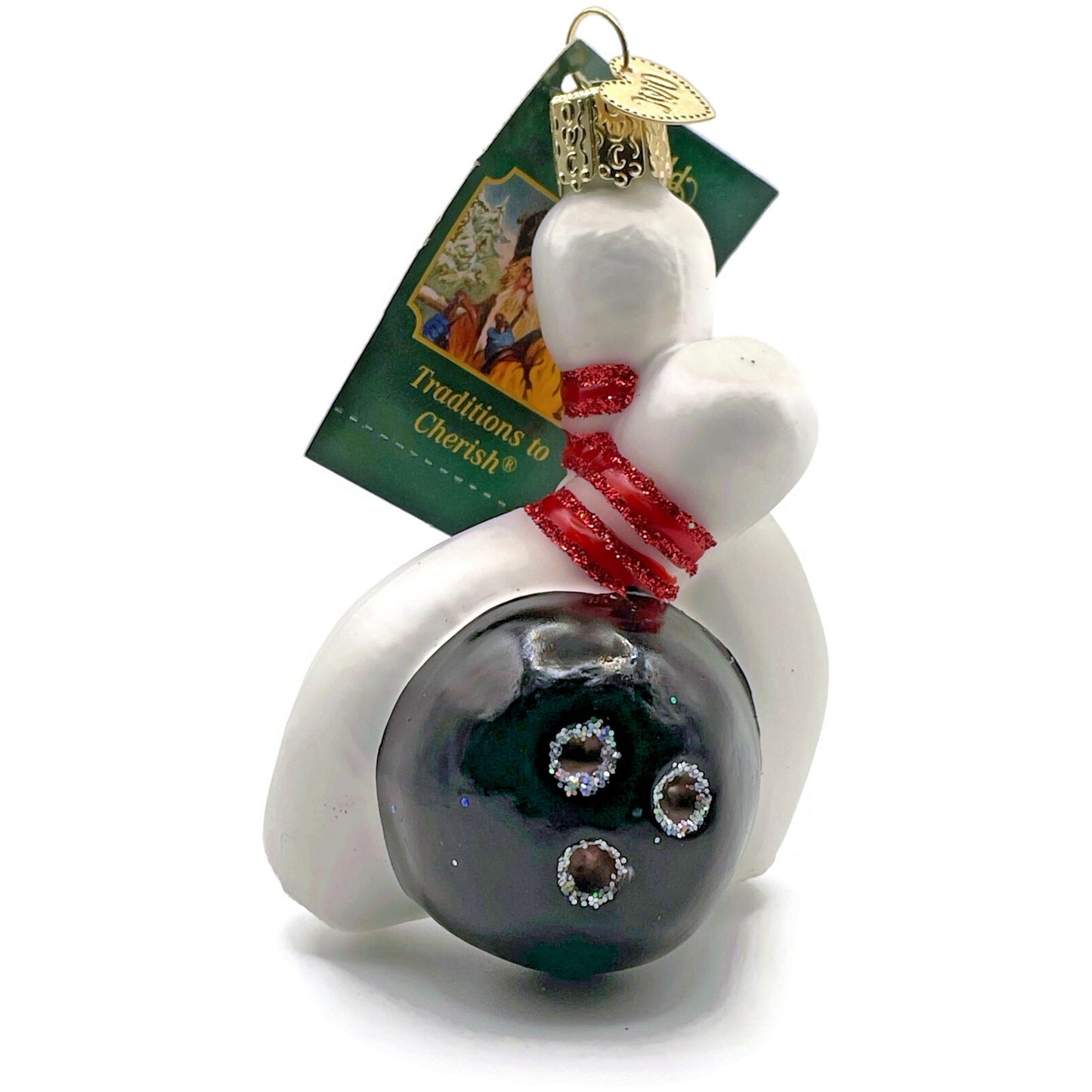 OWC Bowling Ball And Pins Ornament Blown Glass Old World Christmas Tree Decor