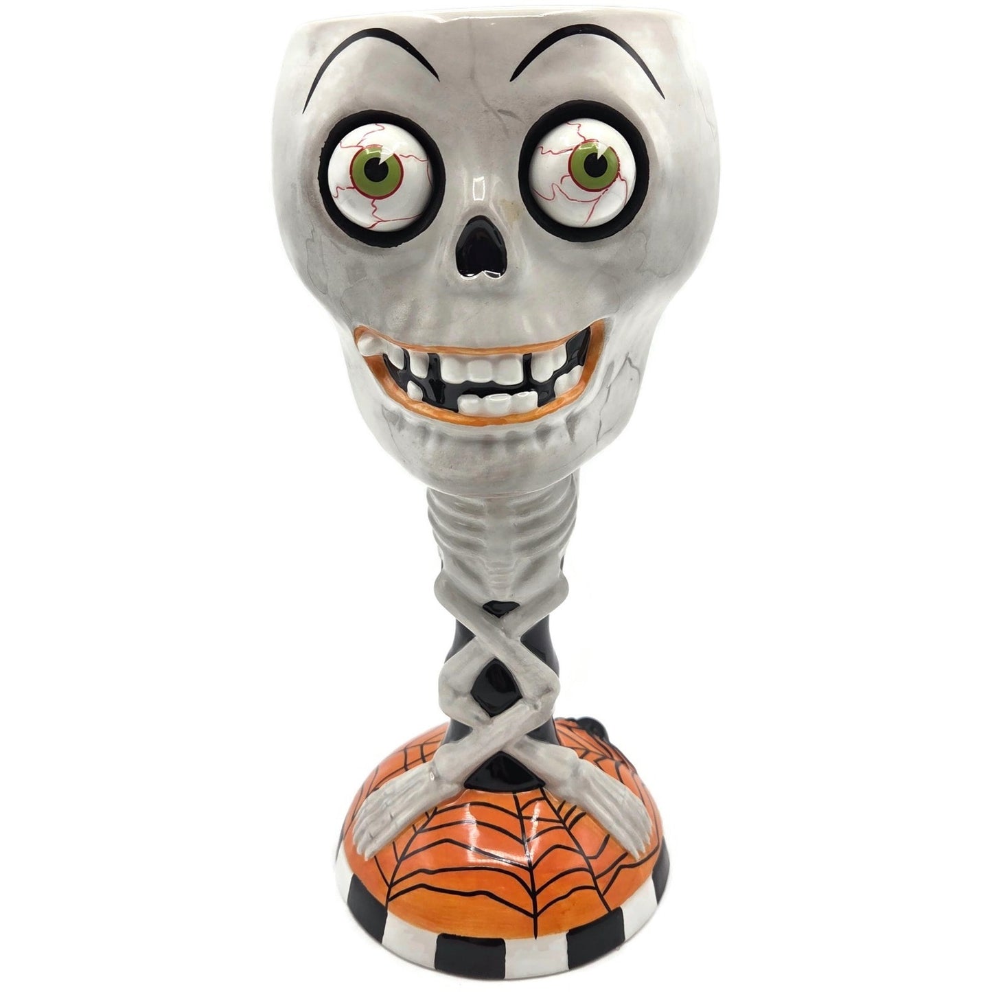 Department 56 Halloween Skeleton Skull Goblet Googly Eyes 8.5" Party Cup