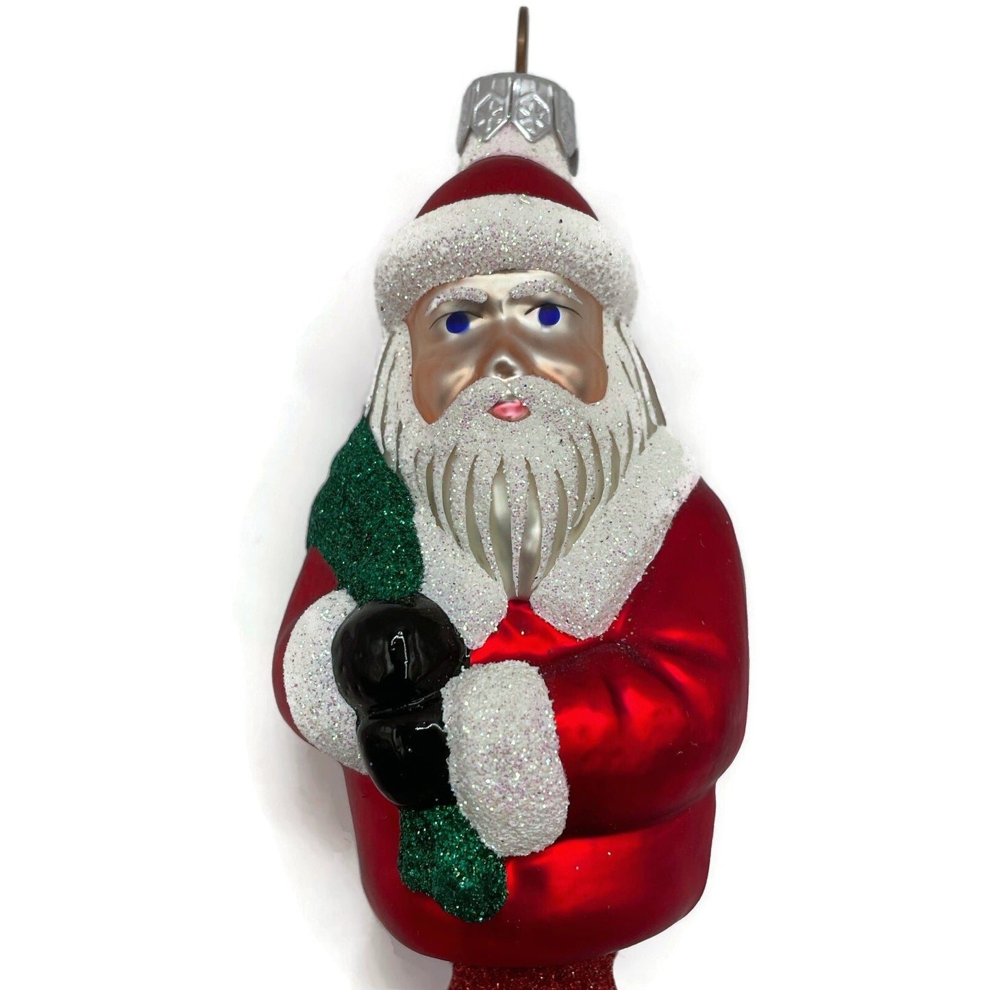 Patricia Breen Spiraling Santa Claus Red Stripes Icicle Christmas Tree Ornament