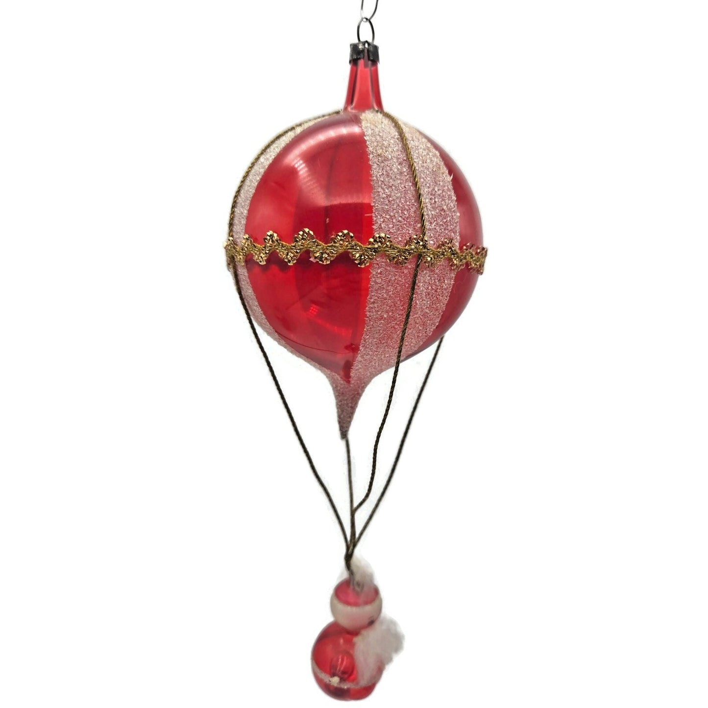 Soffieria De Carlini Santa Claus Hot Air Balloon Red Christmas Tree Ornament