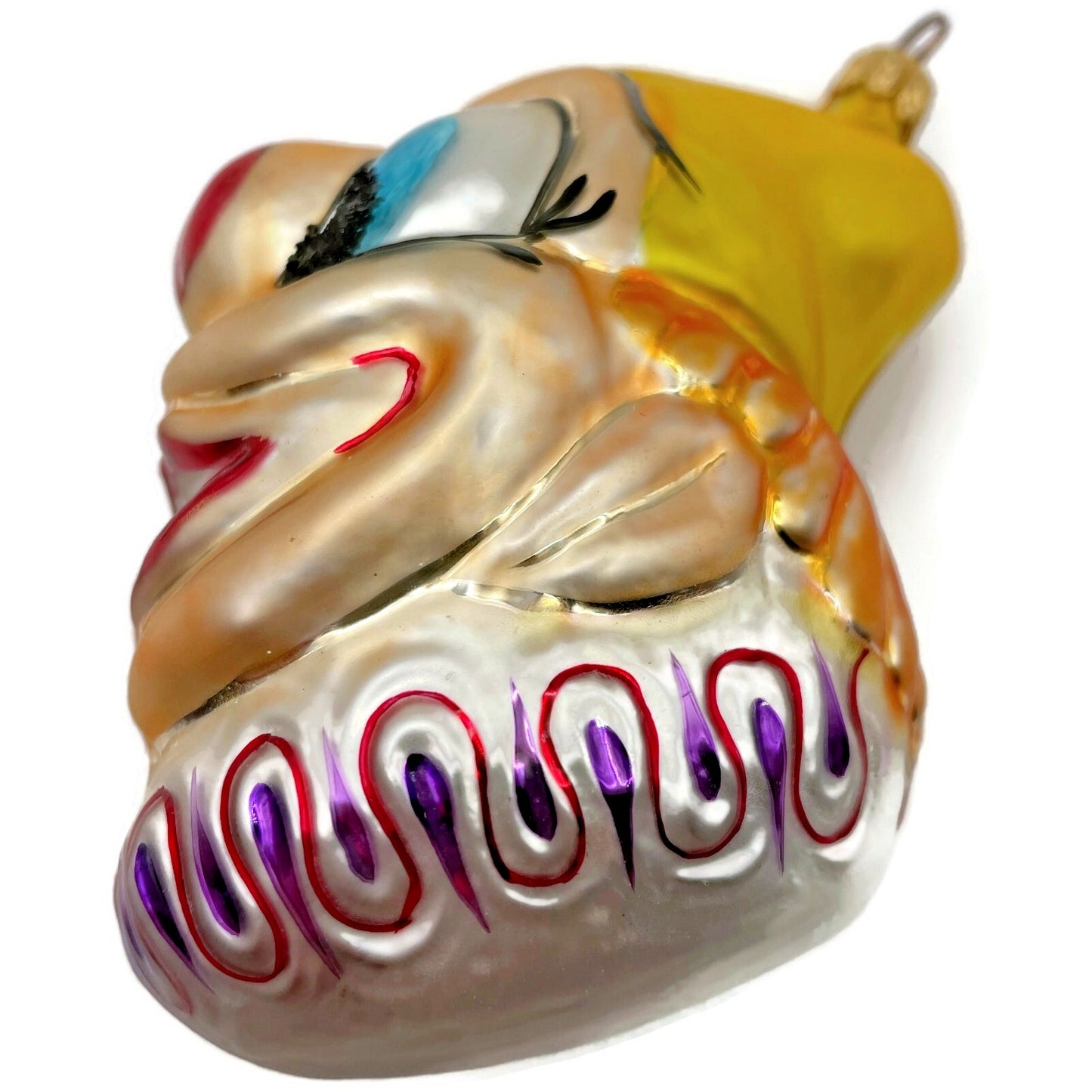 Christopher Radko Ornament Smiley Circus Clown Head Christmas Tree Decor 94-52