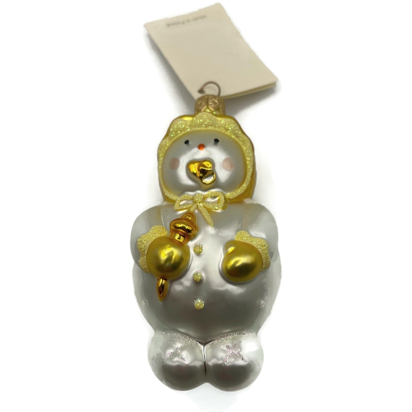 Patricia Breen Ornament Snowbaby Yellow Snowflakes Pearl Christmas Tree Decor