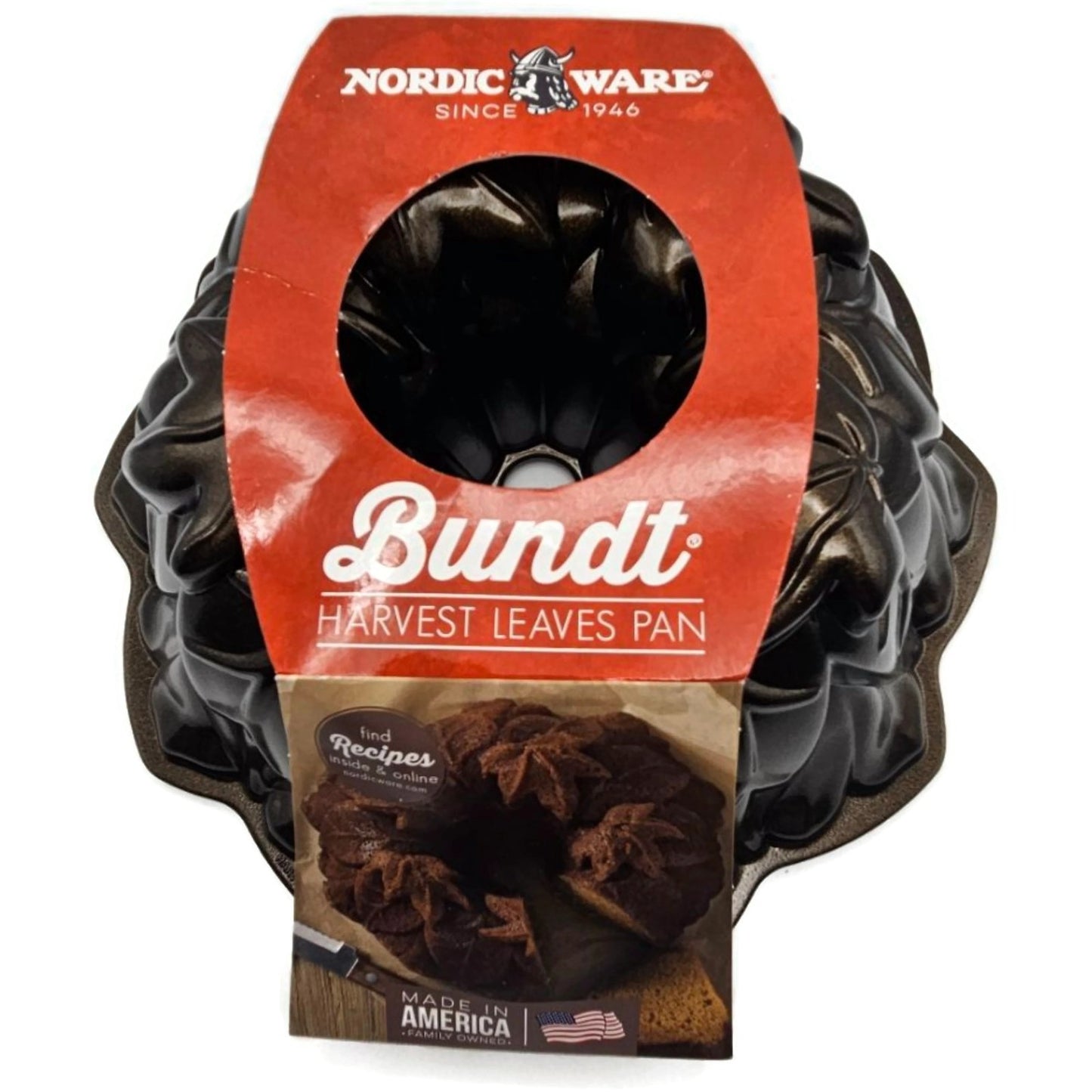 Bundt Harvest Leaves Cake Pan Non Stick 9 Cup Heavy Cast Aluminum Nordic Ware