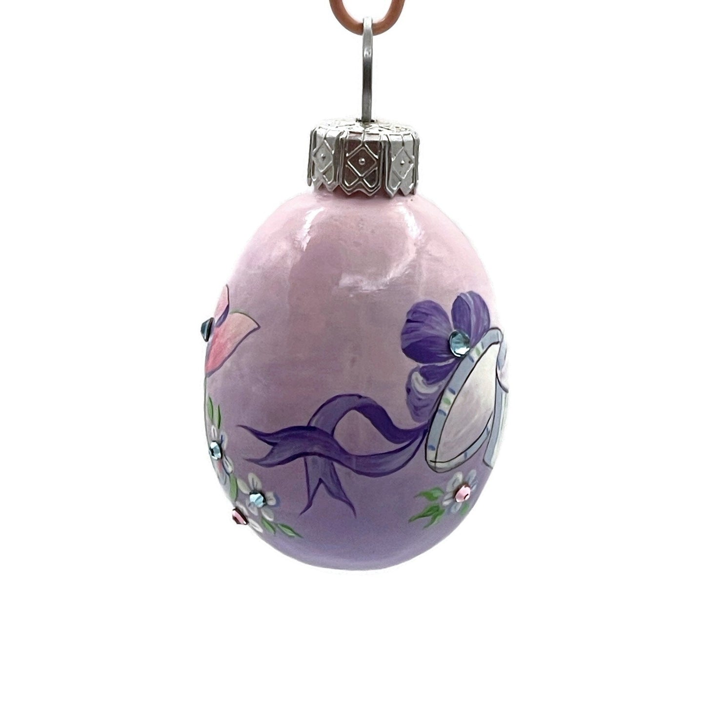 Patricia Breen Miniature Egg Millinery Lavender Pink Easter Christmas Ornament