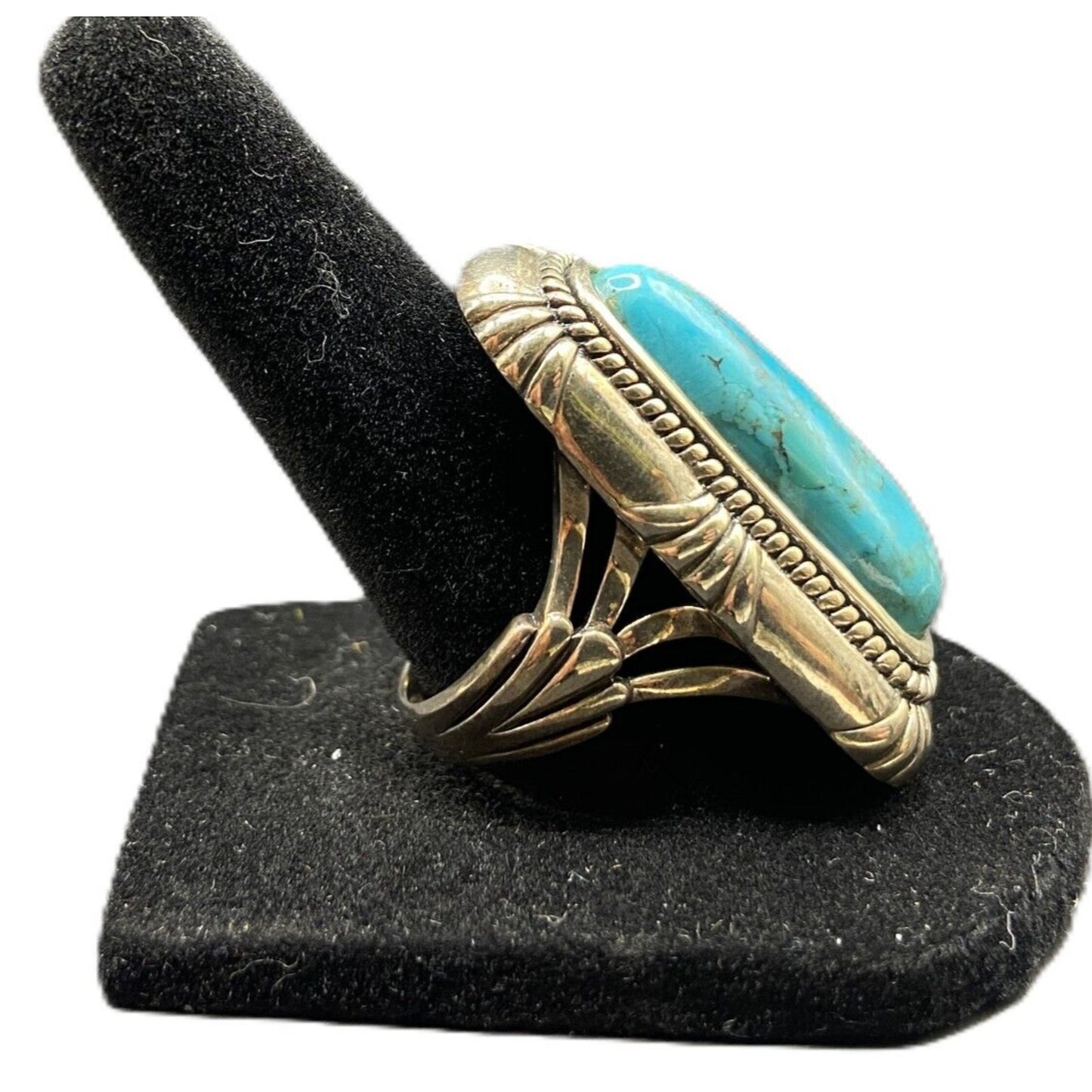 AAJ Ring Native American Blue Turquoise Gemstone 925 Sterling Silver Thailand 8
