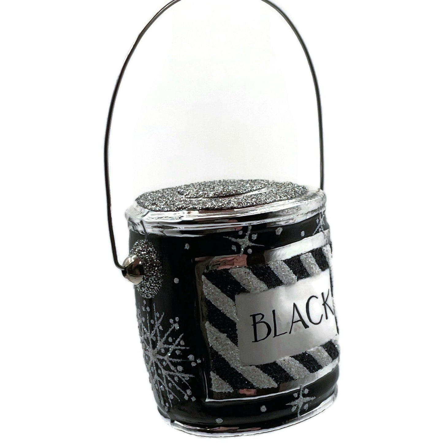 Patricia Breen Colorful Quarts Black Shiny Rim Snowflakes Christmas Ornament