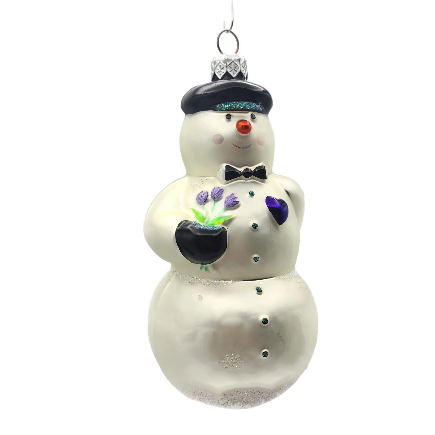 Patricia Breen My Heart Belongs to You Purple Heart Snowflake Christmas Ornament