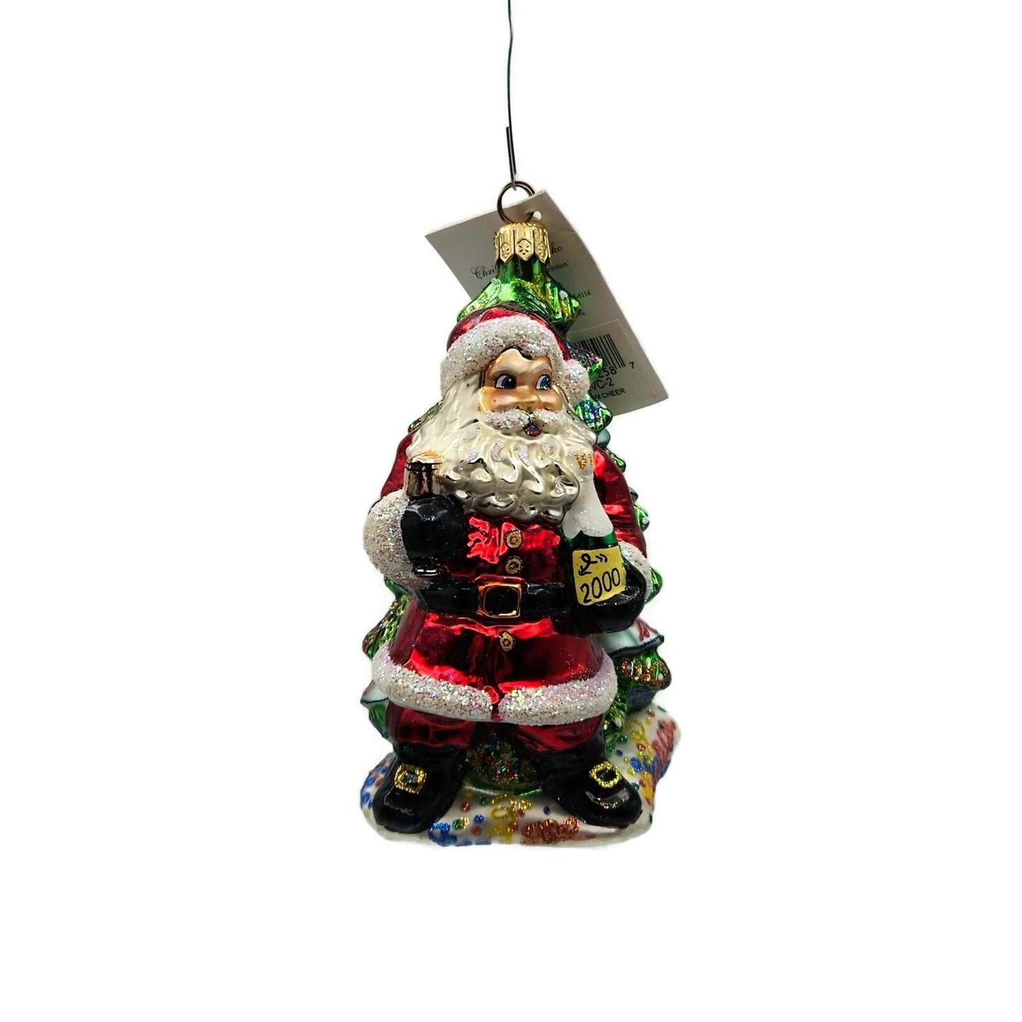 Christopher Radko Millennium Cheer Santa Claus Christmas Tree Ornament 99QVC2