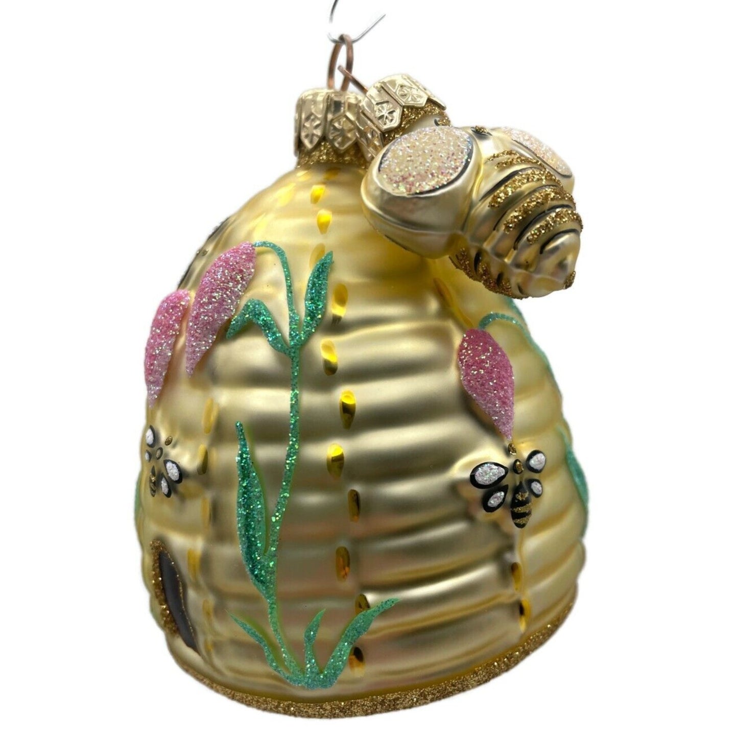 Patricia Breen Wisteria Beeskep Pink Bees Flowers Spring Holiday Tree Ornament