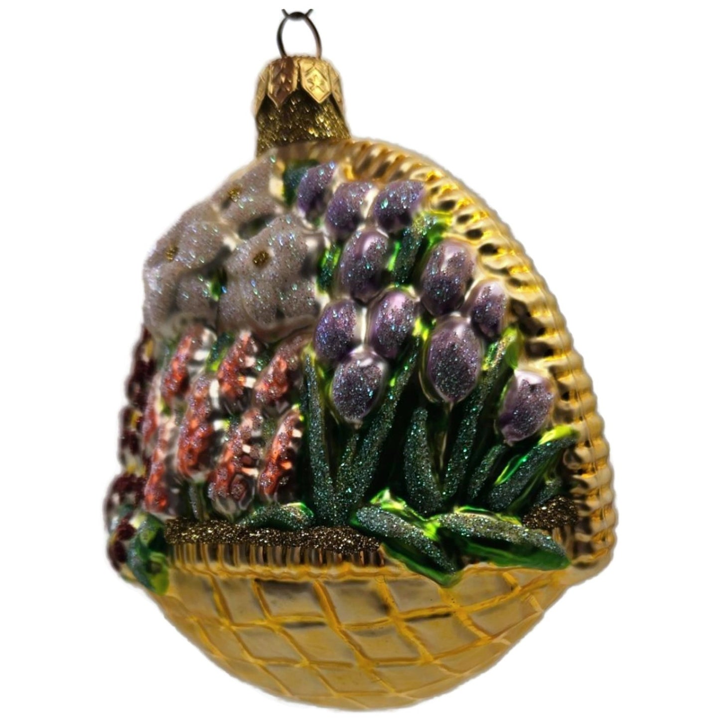 Patricia Breen Flowers For My Love Purple Tulip Basket Spring Christmas Ornament