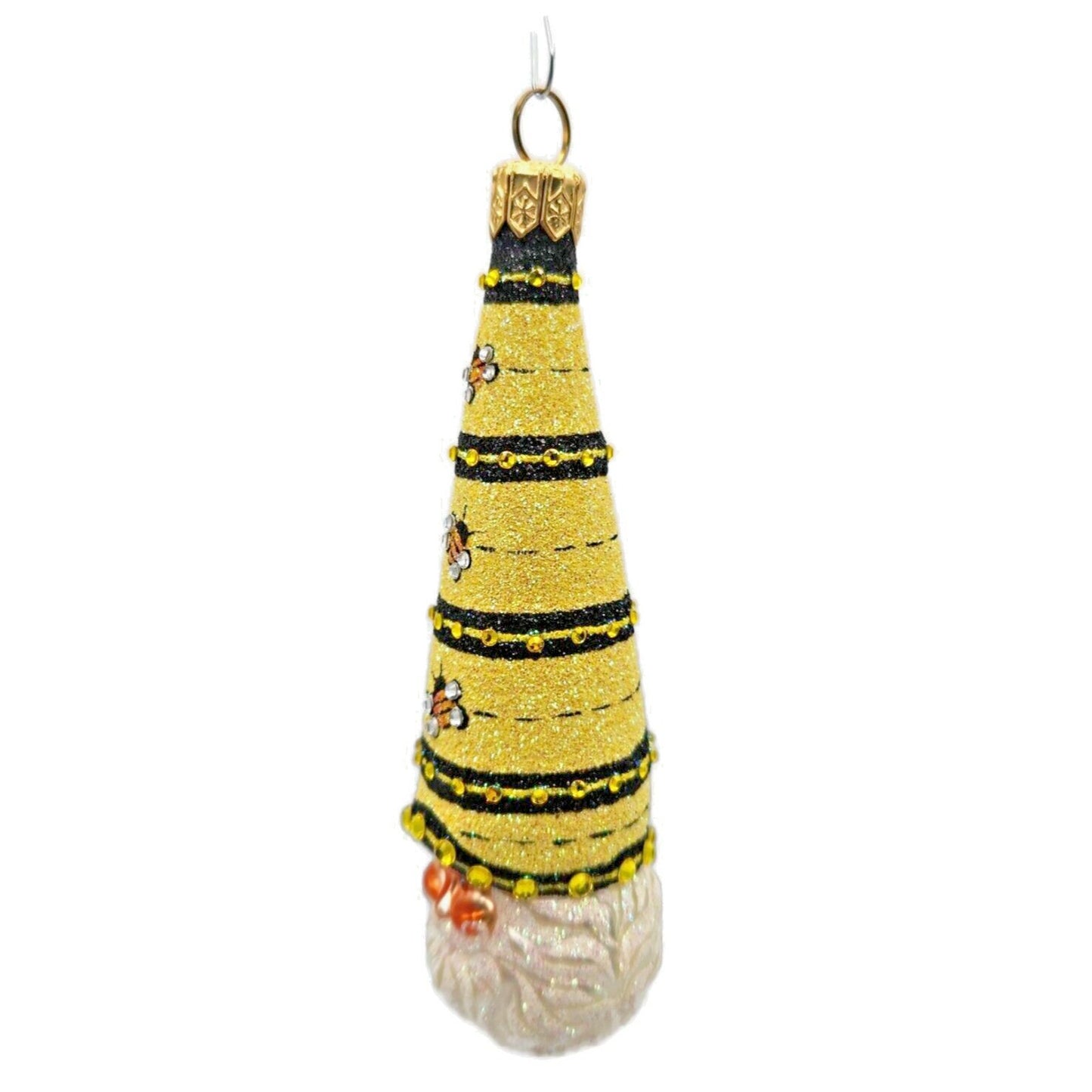 Patricia Breen Winter Sage Bees Striped Santa Claus Spring Christmas Ornament