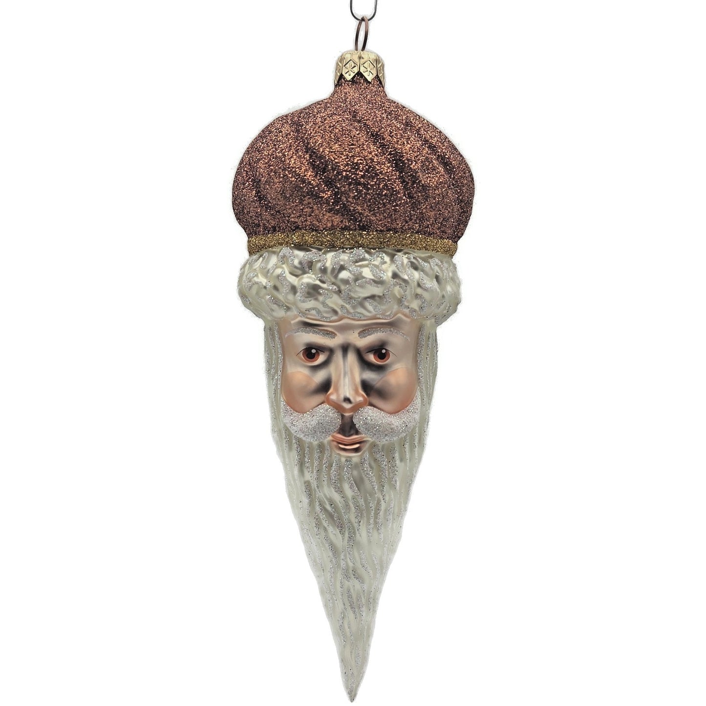 Patricia Breen Minsk Santa Claus Copper Glitter Christmas Holiday Tree Ornament