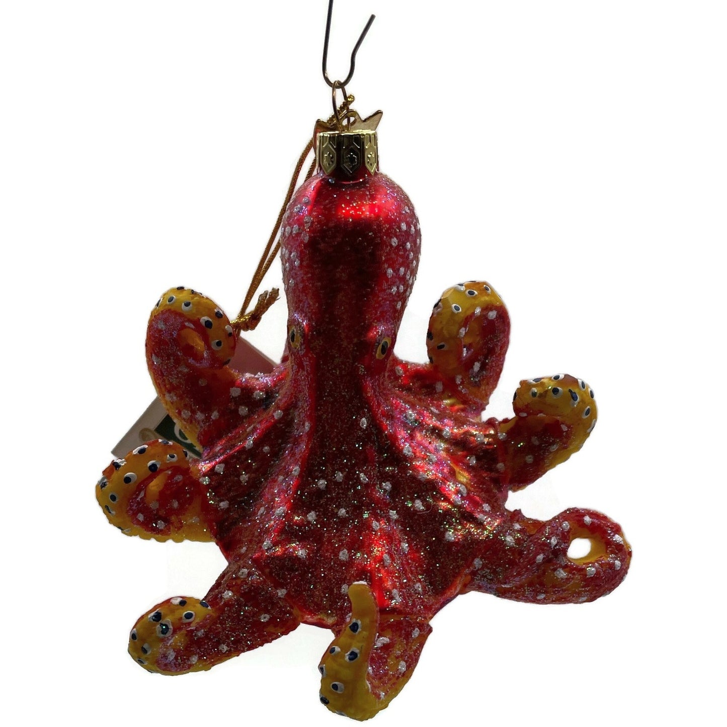 Octopus Nautical Ornament Red Glass Christmas Tree Kurt Adler Noble Gems