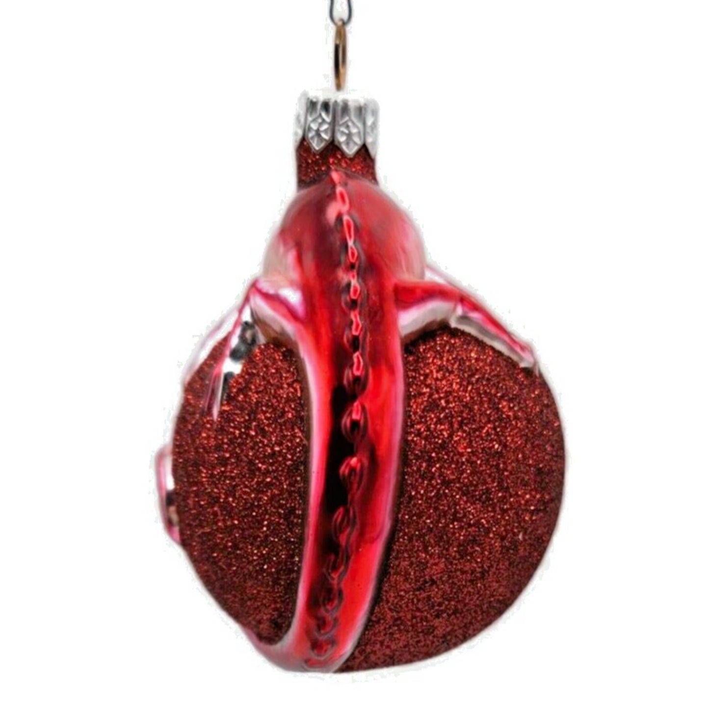 Ornament Patricia Breen Chameleon Red Glitter Blown Glass Christmas Holiday Tree