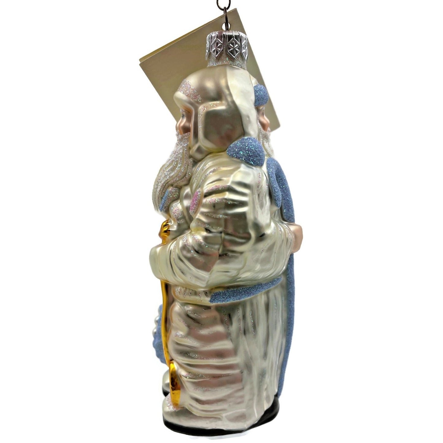 Patricia Breen Millennium Santa Claus Pearl Blue Two Sided Christmas Ornament