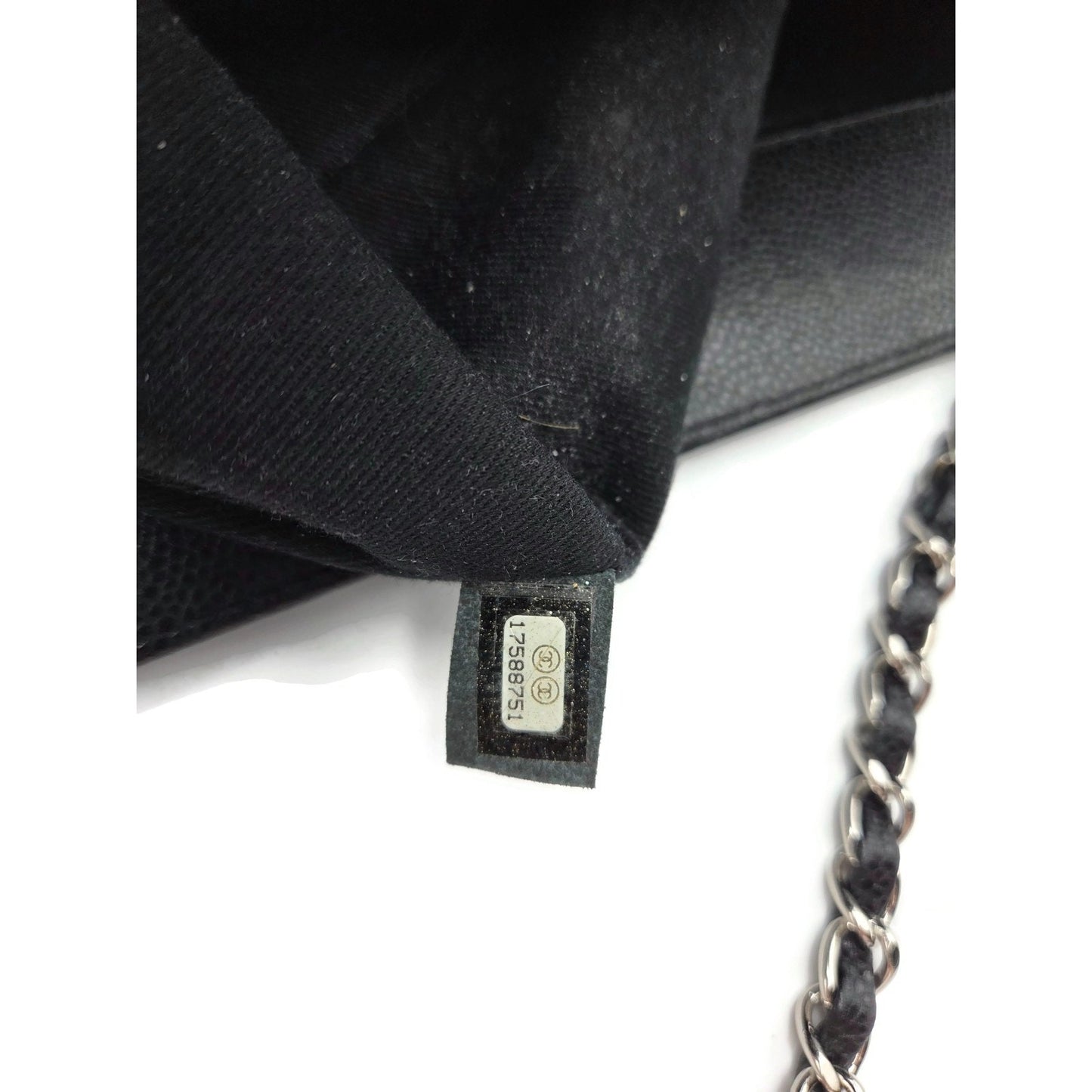 Chanel Grand Shopping Tote Handbag Black Caviar Leather Silver Hardware 13C GST