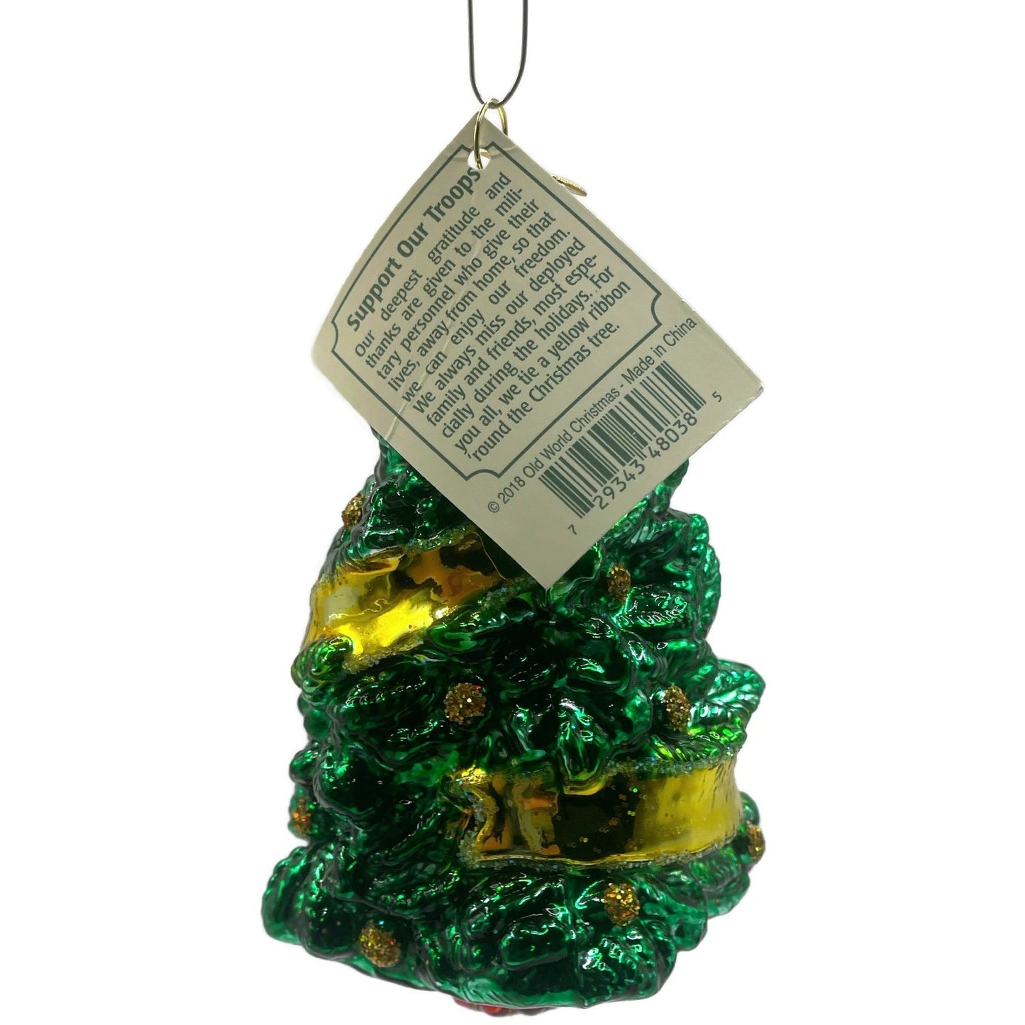 Support Our Troops Yellow Ribbon Military Old World Christmas Tree Ornament OWC