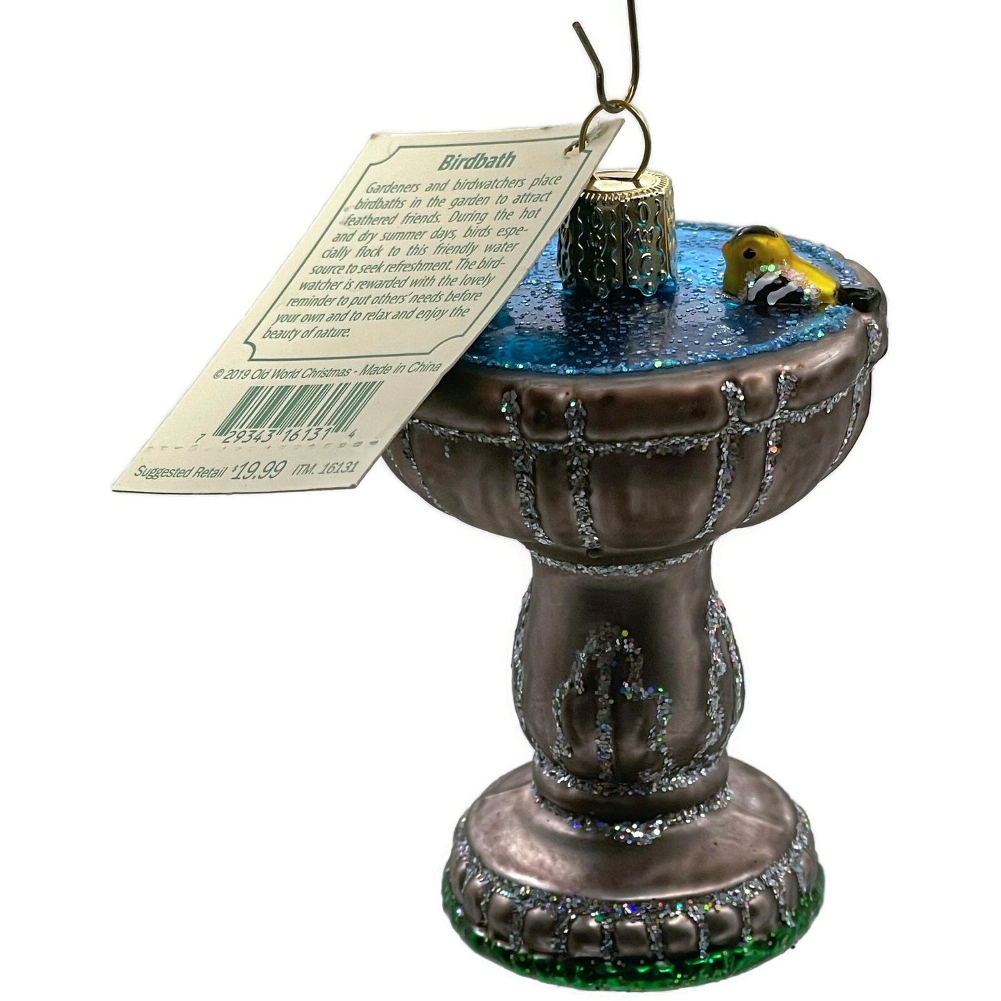 Birdbath Ornament Garden Floral Spring Christmas Tree OWC Old World Christmas