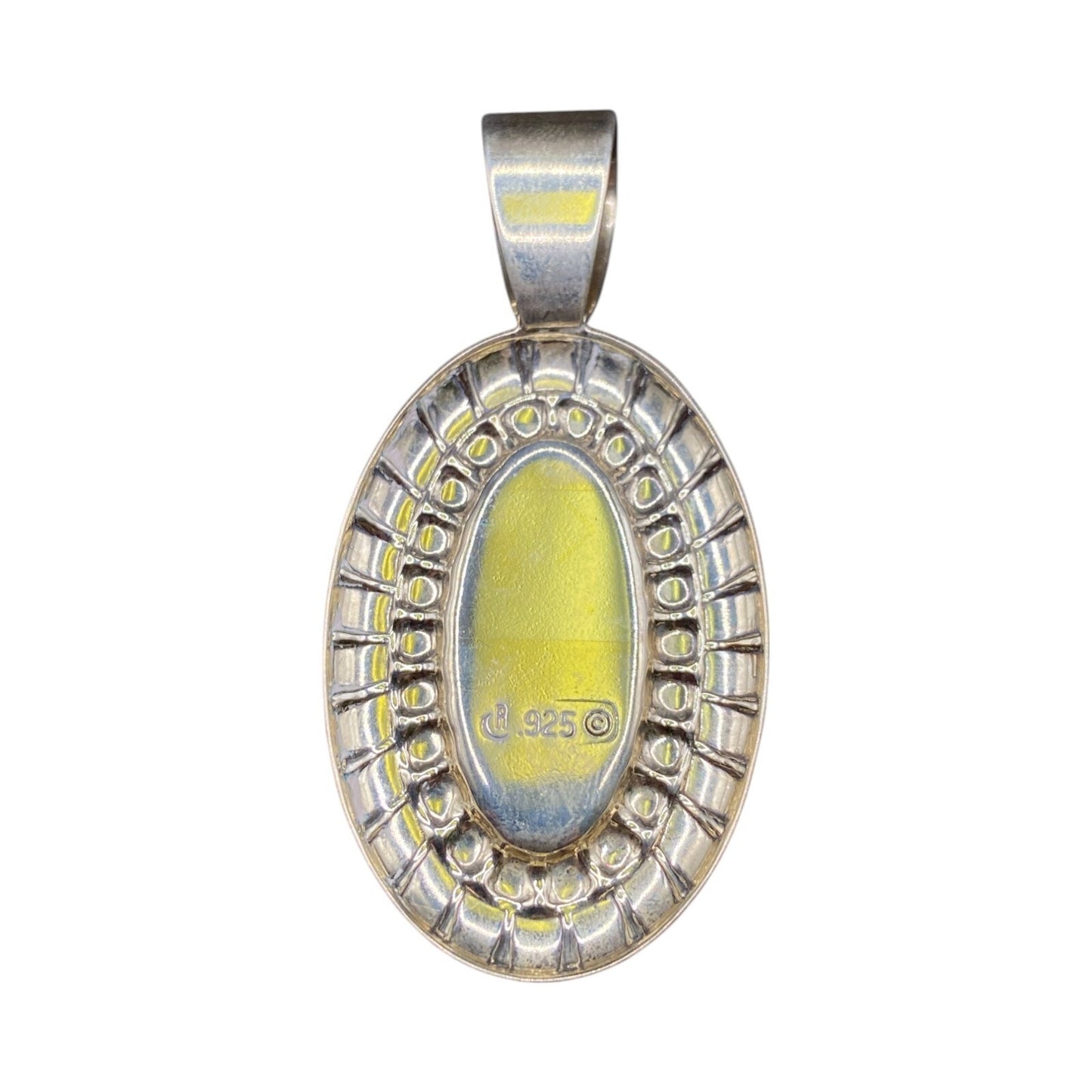 Carolyn Pollack Pendant Turquoise Blue Gemstone Oval Shaped 925 Sterling Silver