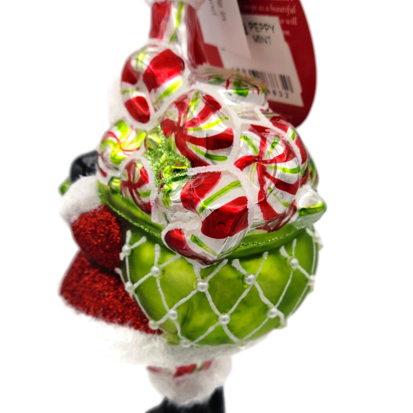 Christopher Radko Peppy Mint Santa Christmas Tree Holiday Ornament 1021185
