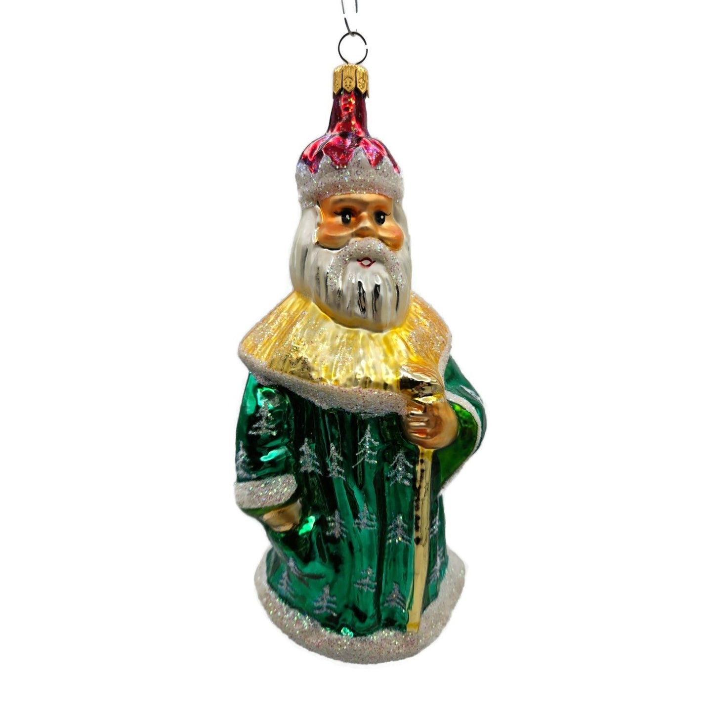 Christopher Radko Christmas King Santa Claus Ornament Green Robe Tree 96-147-B
