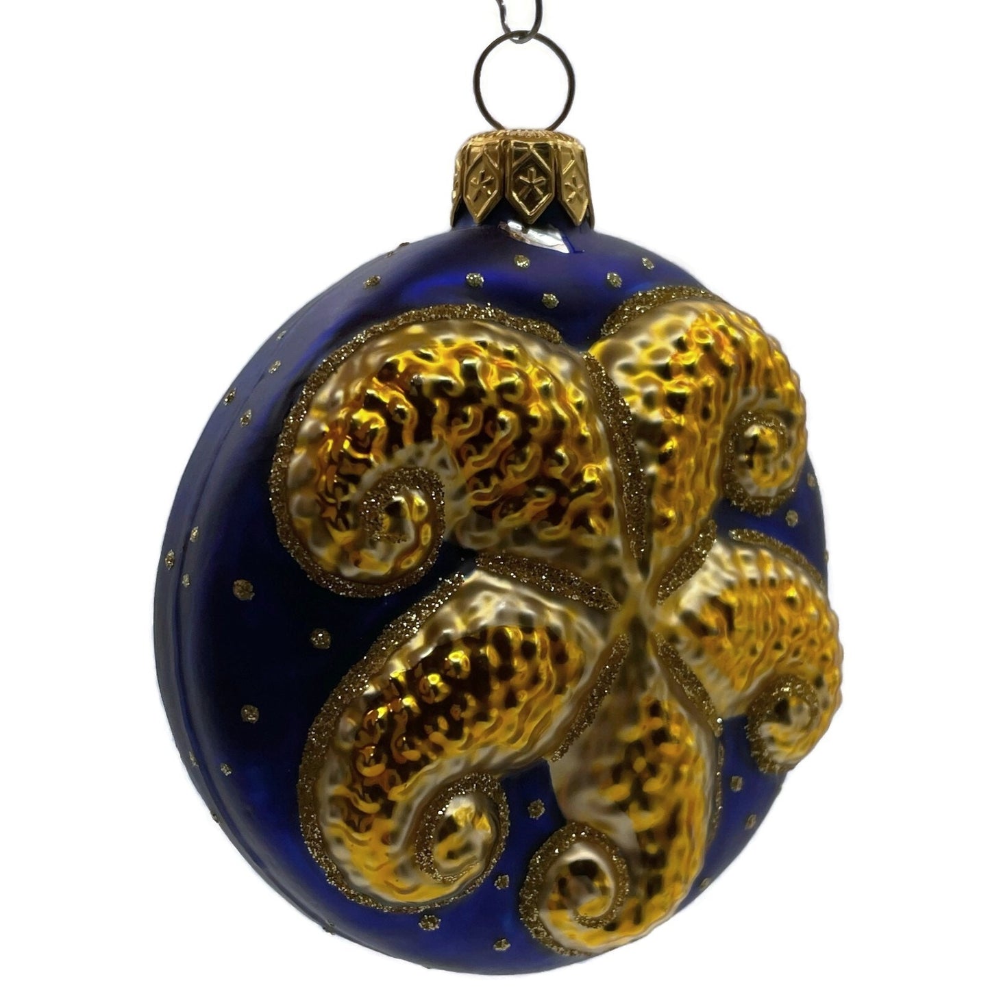 Patricia Breen Swell Starfish Gold Glittered Dots Nautical Christmas Ornament