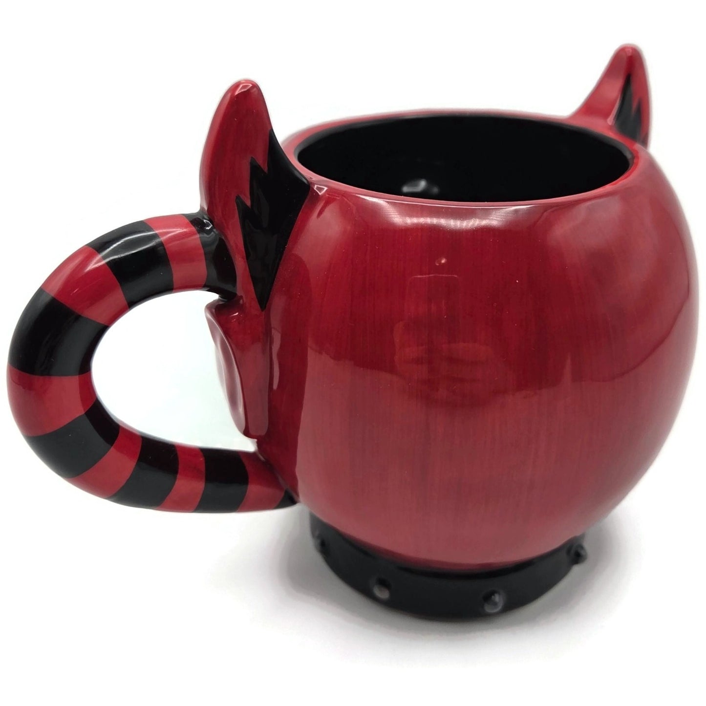 Dept 56 Googly Eye Devil Mug Coffee Cup Red Black 3D Eyeballs Halloween Retired