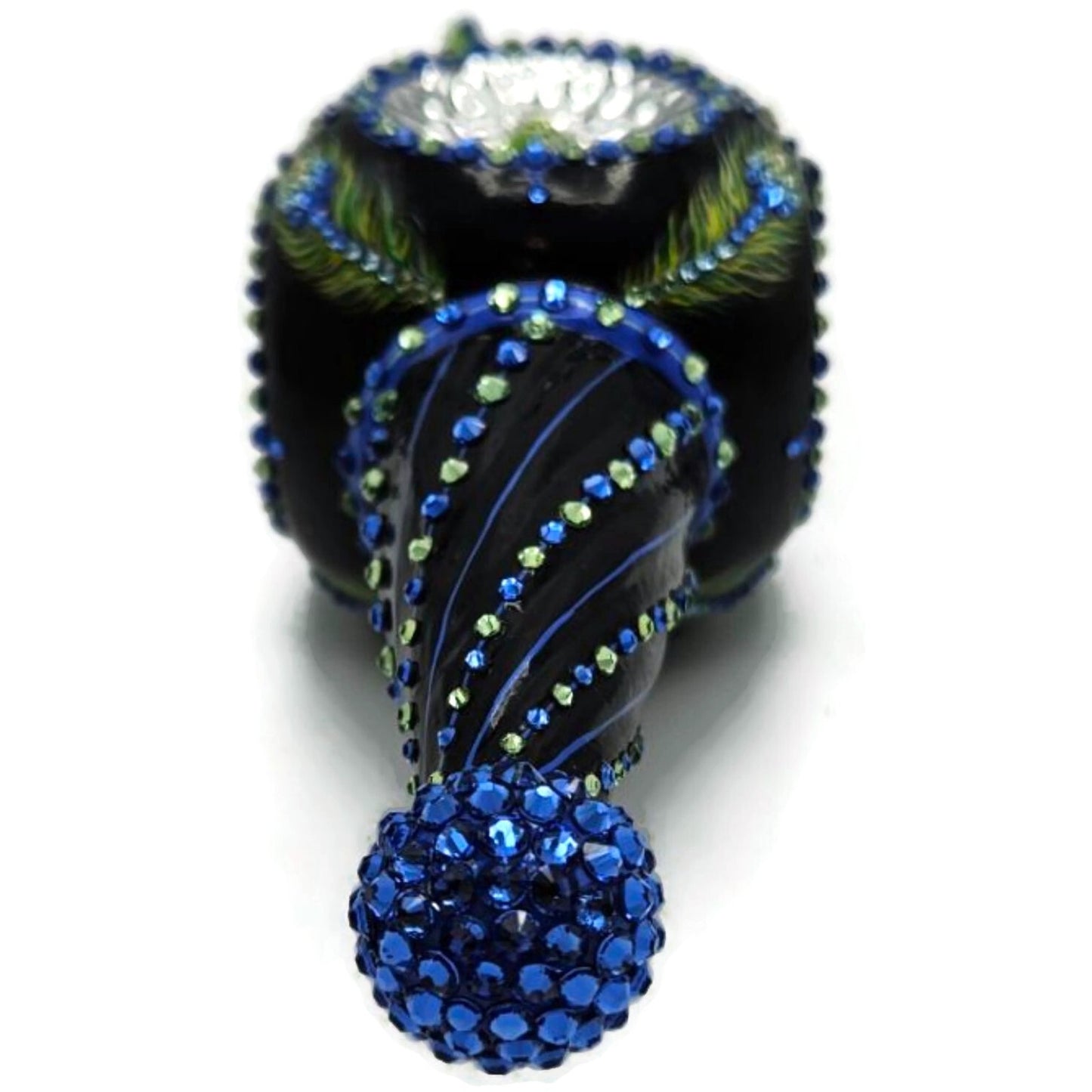 Patricia Breen Willhite Santa Peacock Jeweled Reflector Christmas Ornament 3242