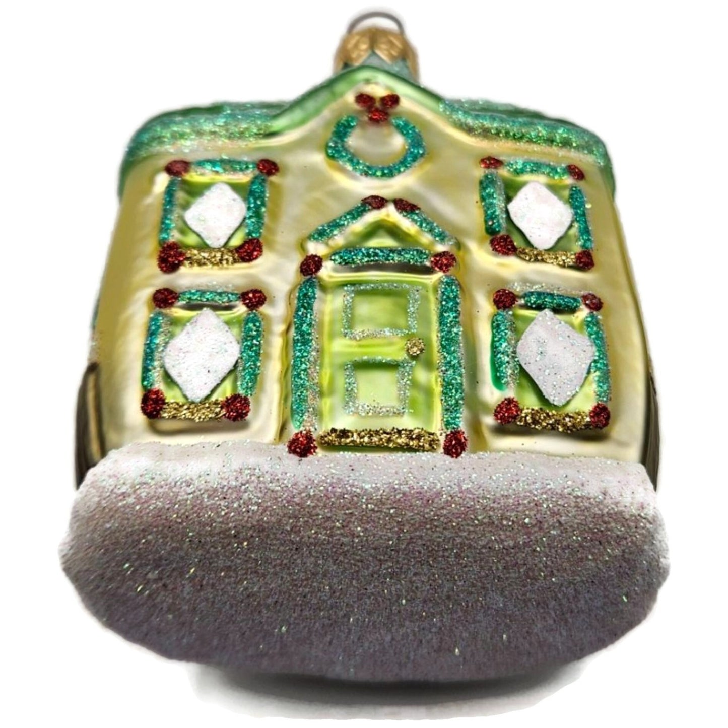 Patricia Breen Garland House Gold Green Roof Pine Christmas Ornament Milaegers