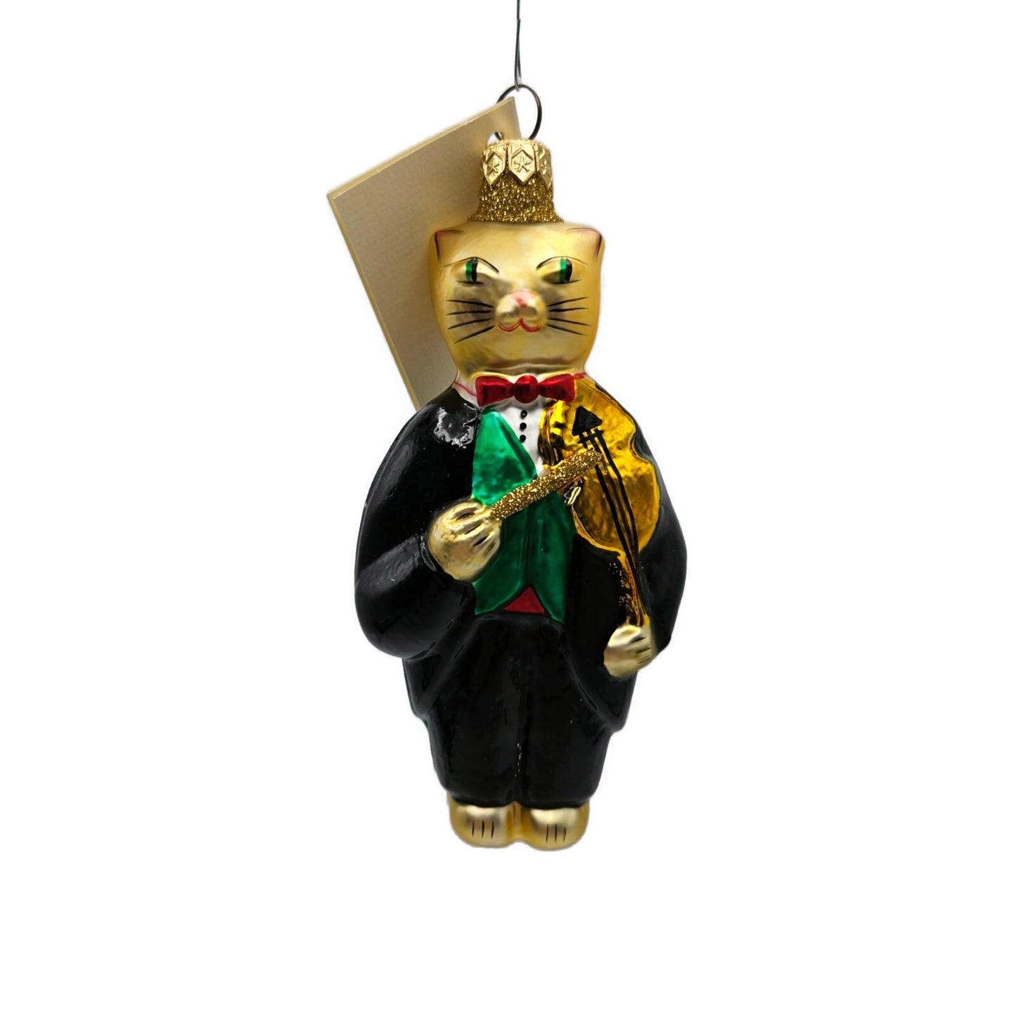 Patricia Breen Fiddling Cat Elvis Black Pant Hey Diddle Christmas Tree Ornament