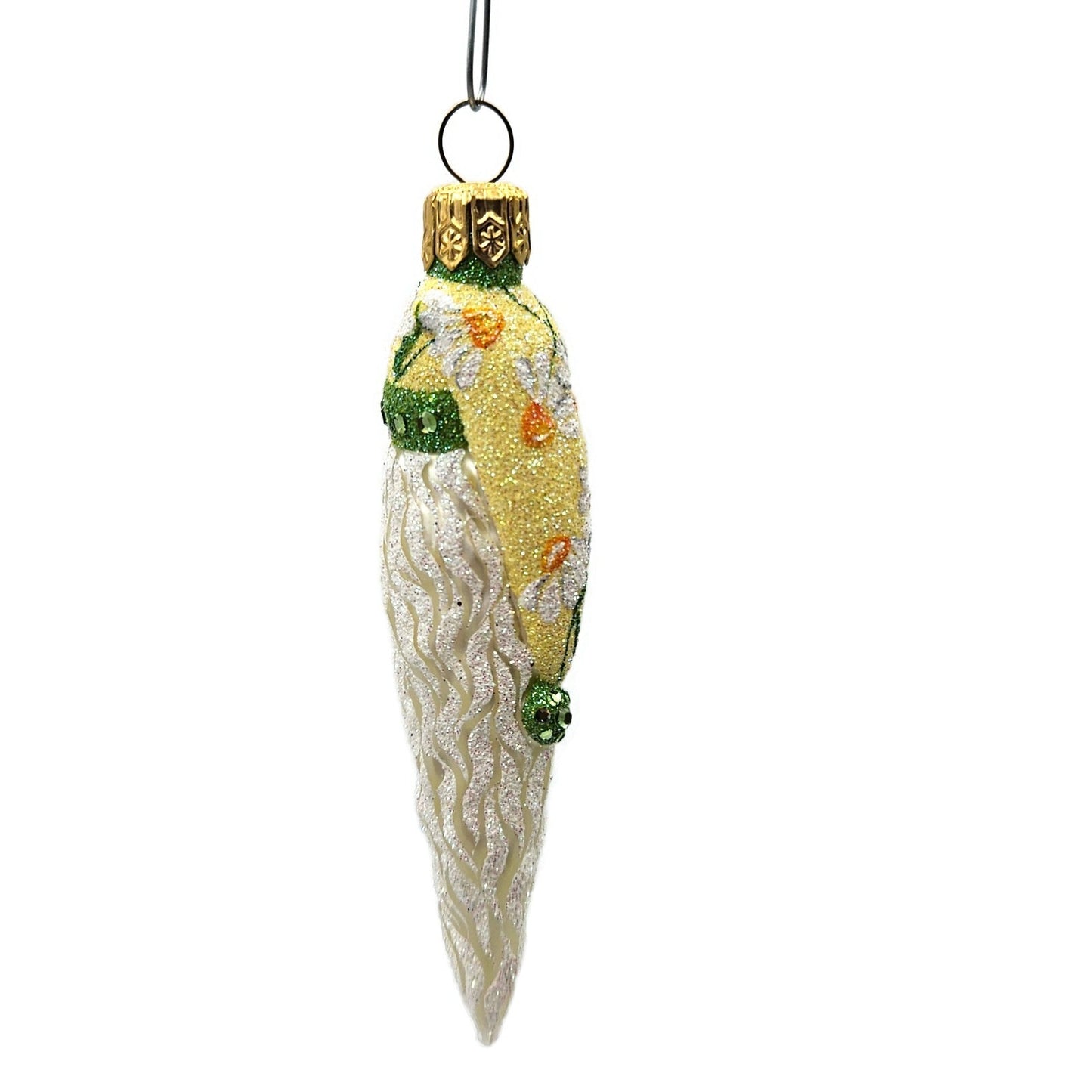 Patricia Breen Stocking Cap Santa Head Daisies Spring Christmas Tree Ornament