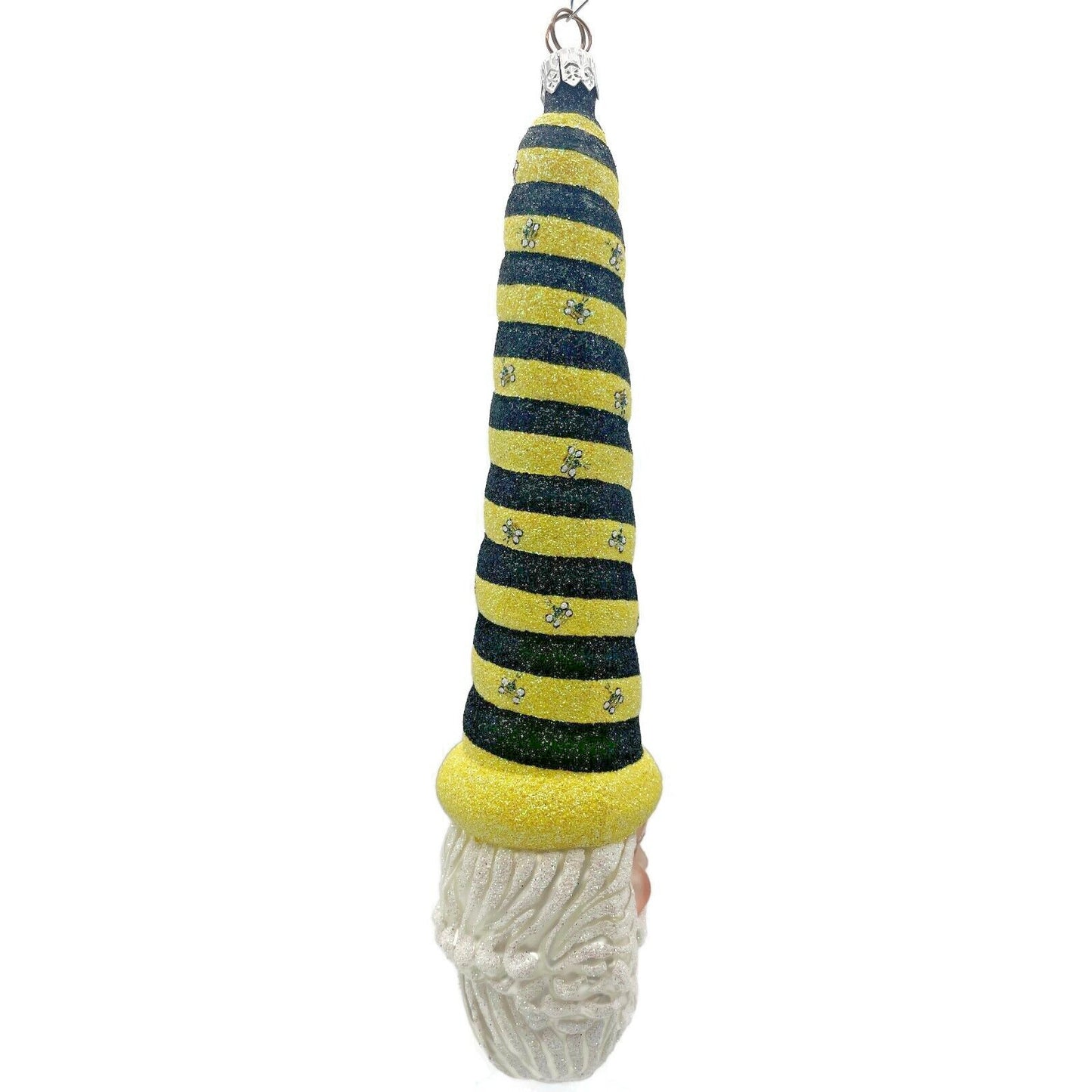 Patricia Breen Sucre Santa Bees Yellow Striped Spring Holiday Tree Ornament