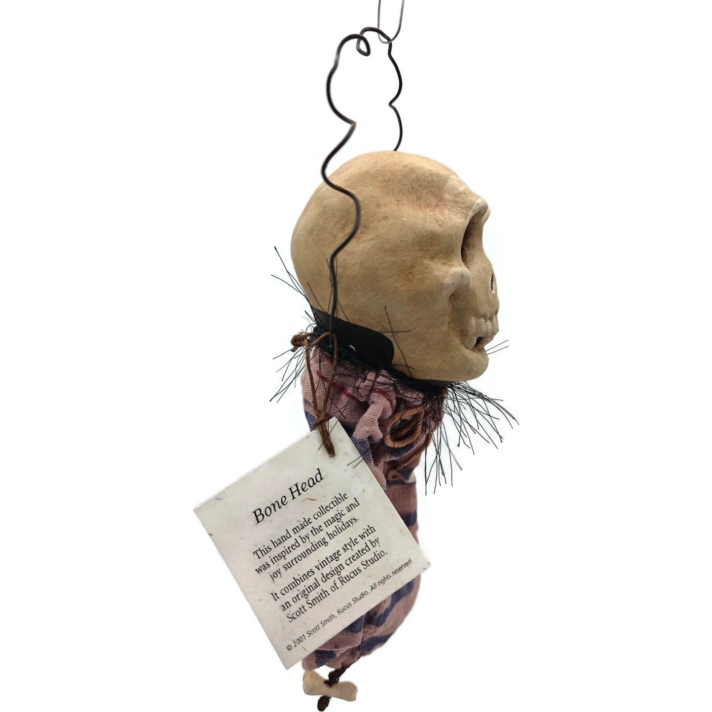 Rucus Studios Bone Head Skeleton Halloween Ornament By Scott Smith 2001 Handmade