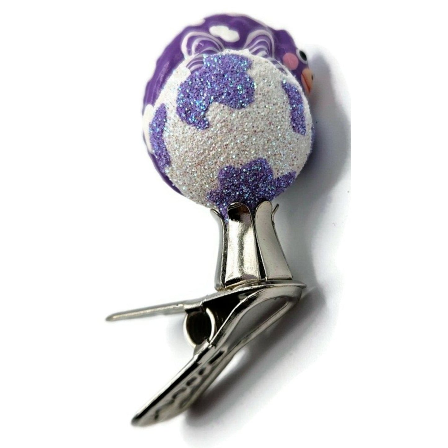 Patricia Breen Ultra Miniature Chameleon Cow Violet Clip On Christmas Ornament