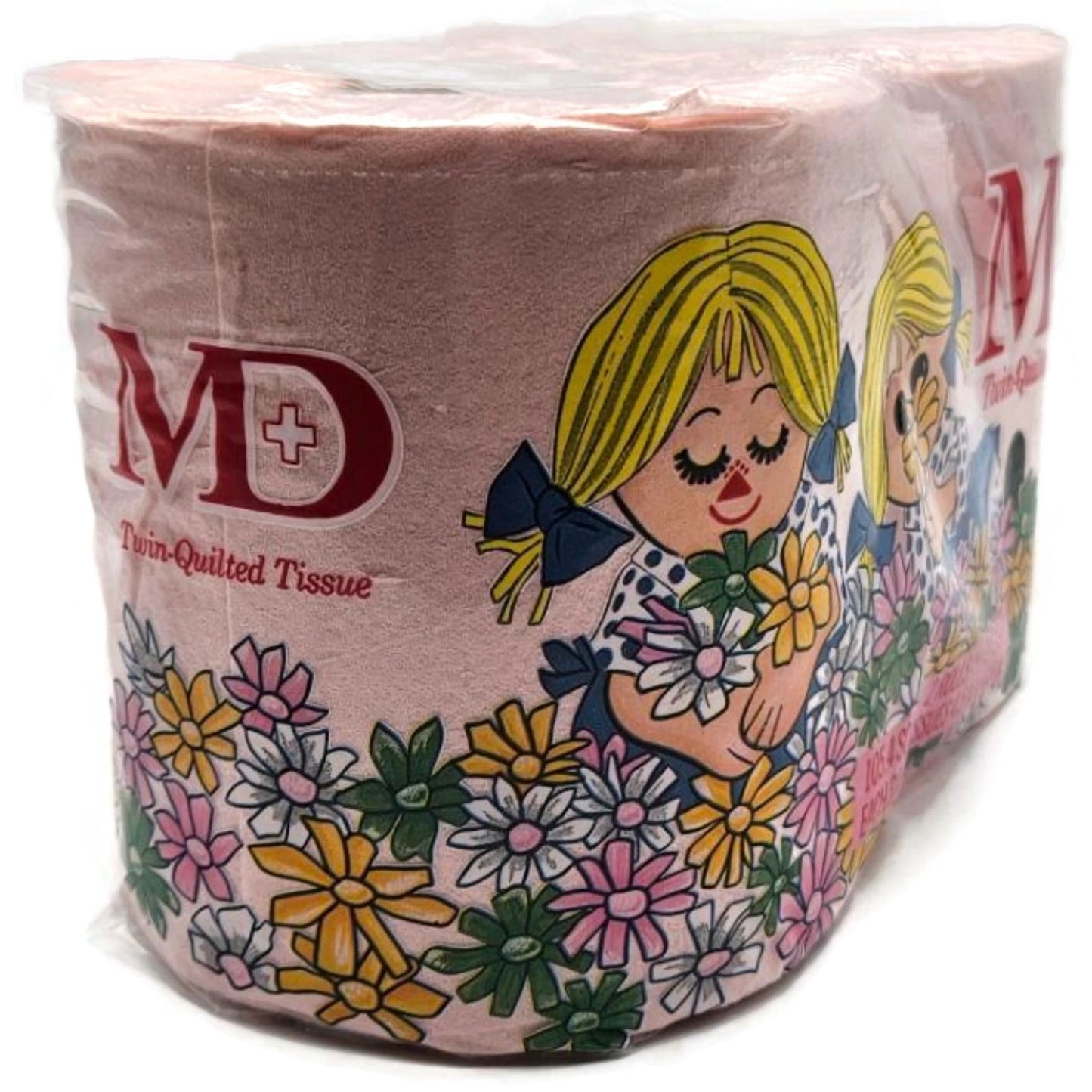 Vintage MD Toilet Paper Pink Twin Quilted Bathroom Tissue 2 Rolls 2 Ply NEW