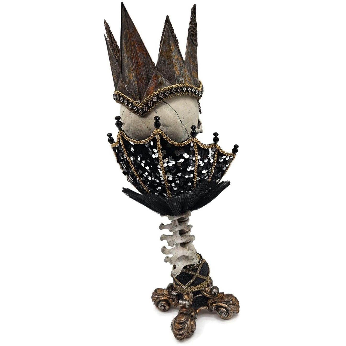 Katherine’s Collection Krooked Kingdoom Skeleton King Halloween Candle Holder